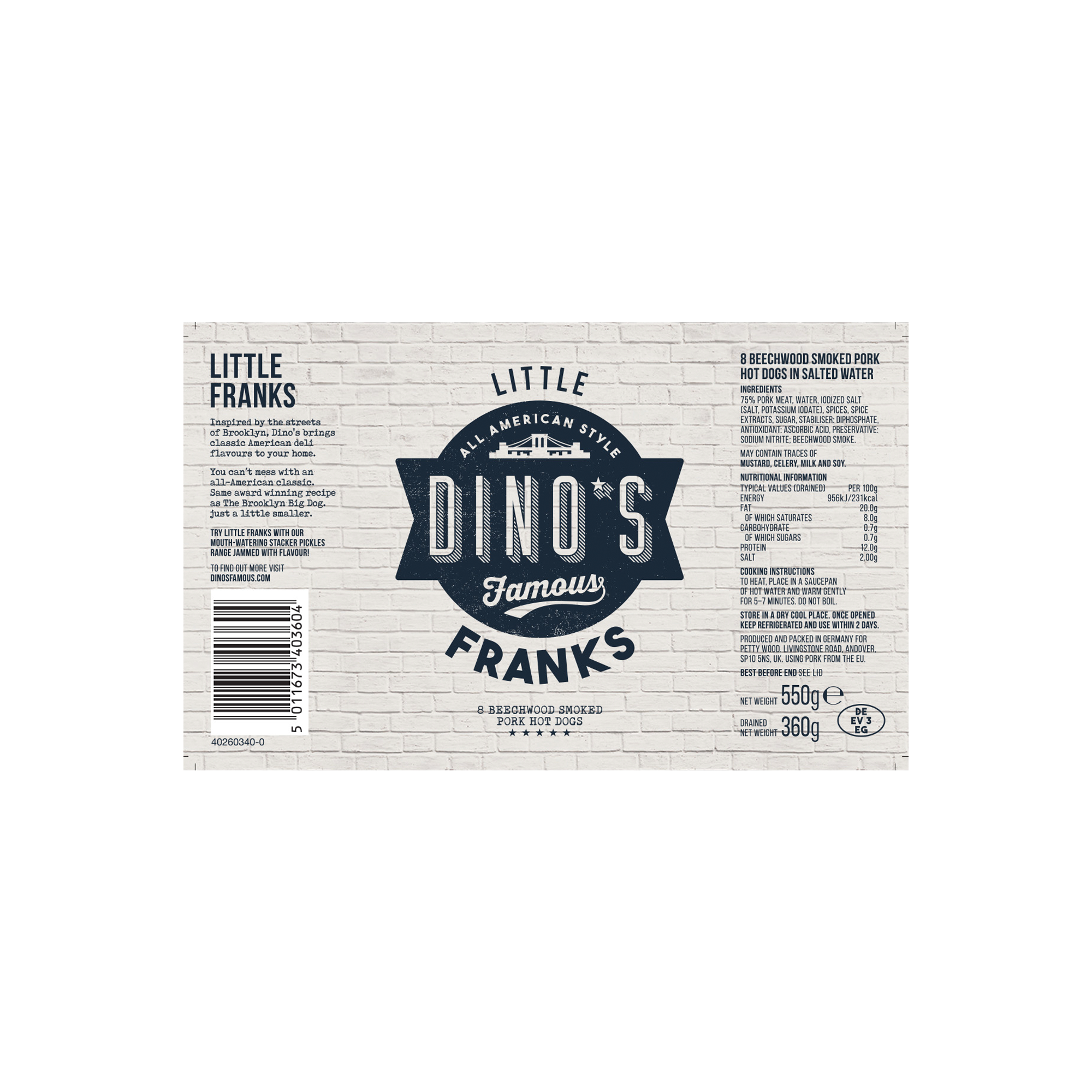 DINOS LITTLE FRANKS 12X550G