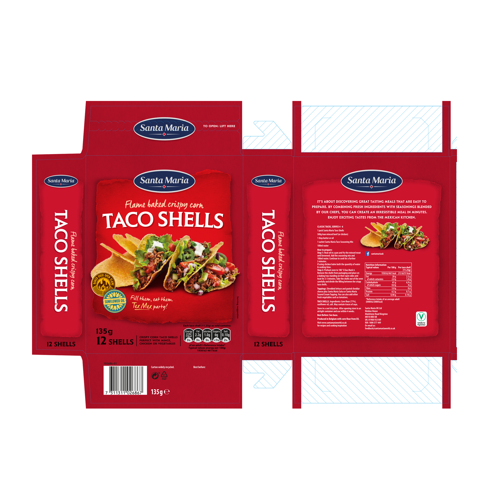 TACO SHELLS 6X135G