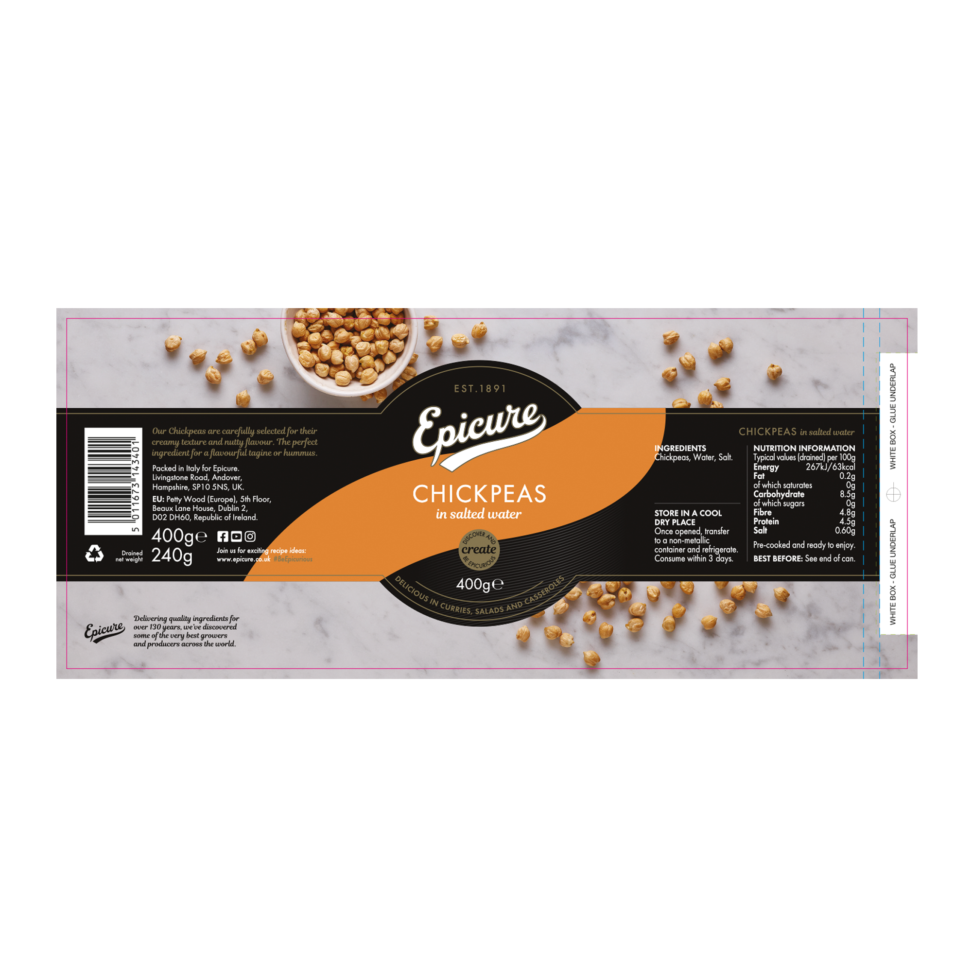 CHICK PEAS/SALTED WATER 12X400G CHICK PEAS/SALTED WATER 12X400G