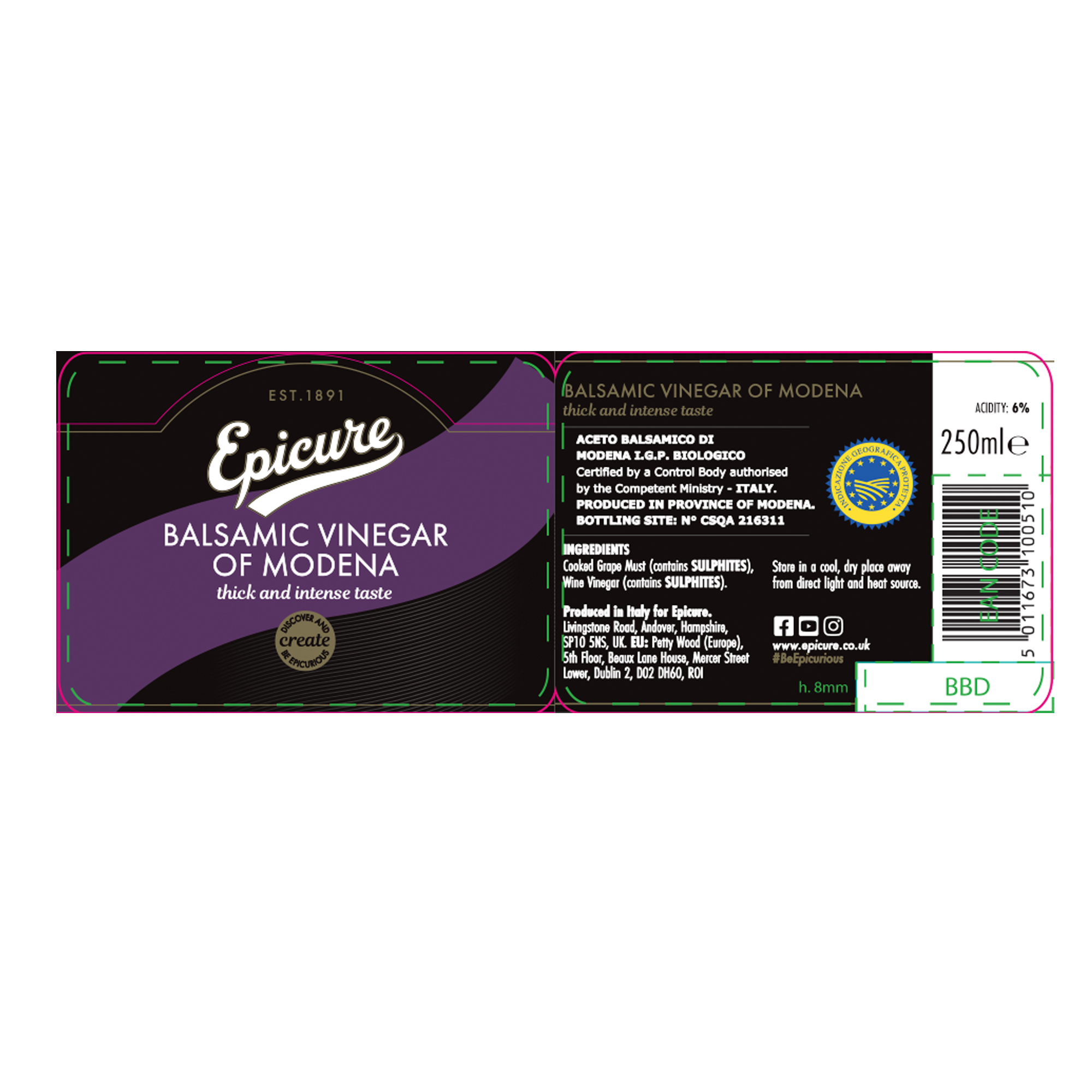 BALSAMIC VINEGAR THICK 6X250ML