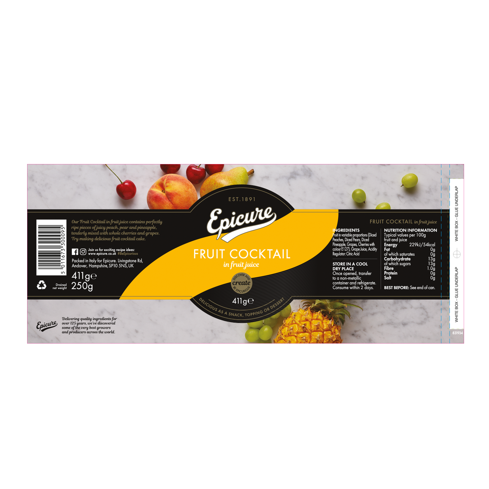 FRUIT COCKTAIL/FRUIT JUICE 12X411G