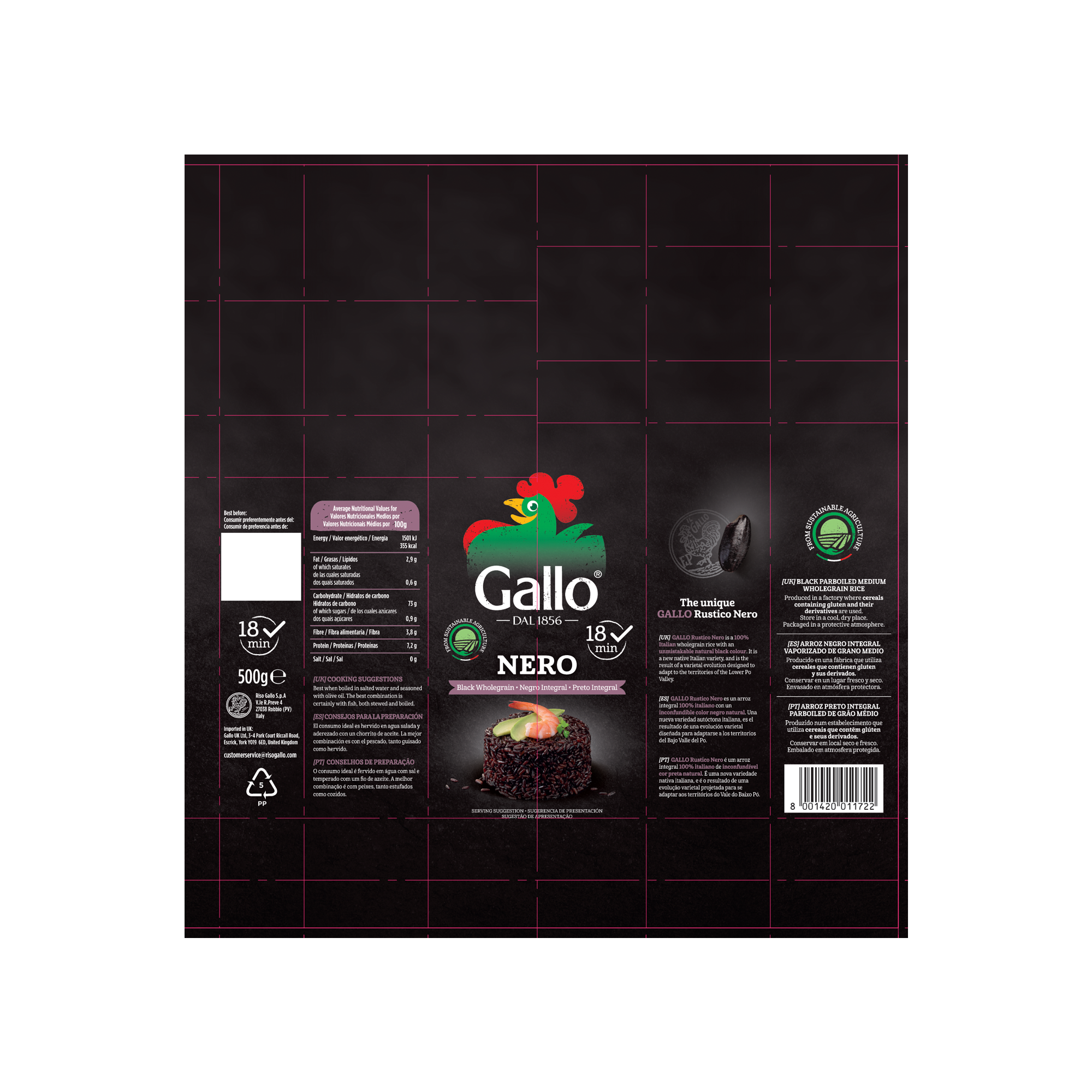 NERO-BLACK WHOLEGRAIN RICE 14X500G NERO-BLACK WHOLEGRAIN RICE 14X500G