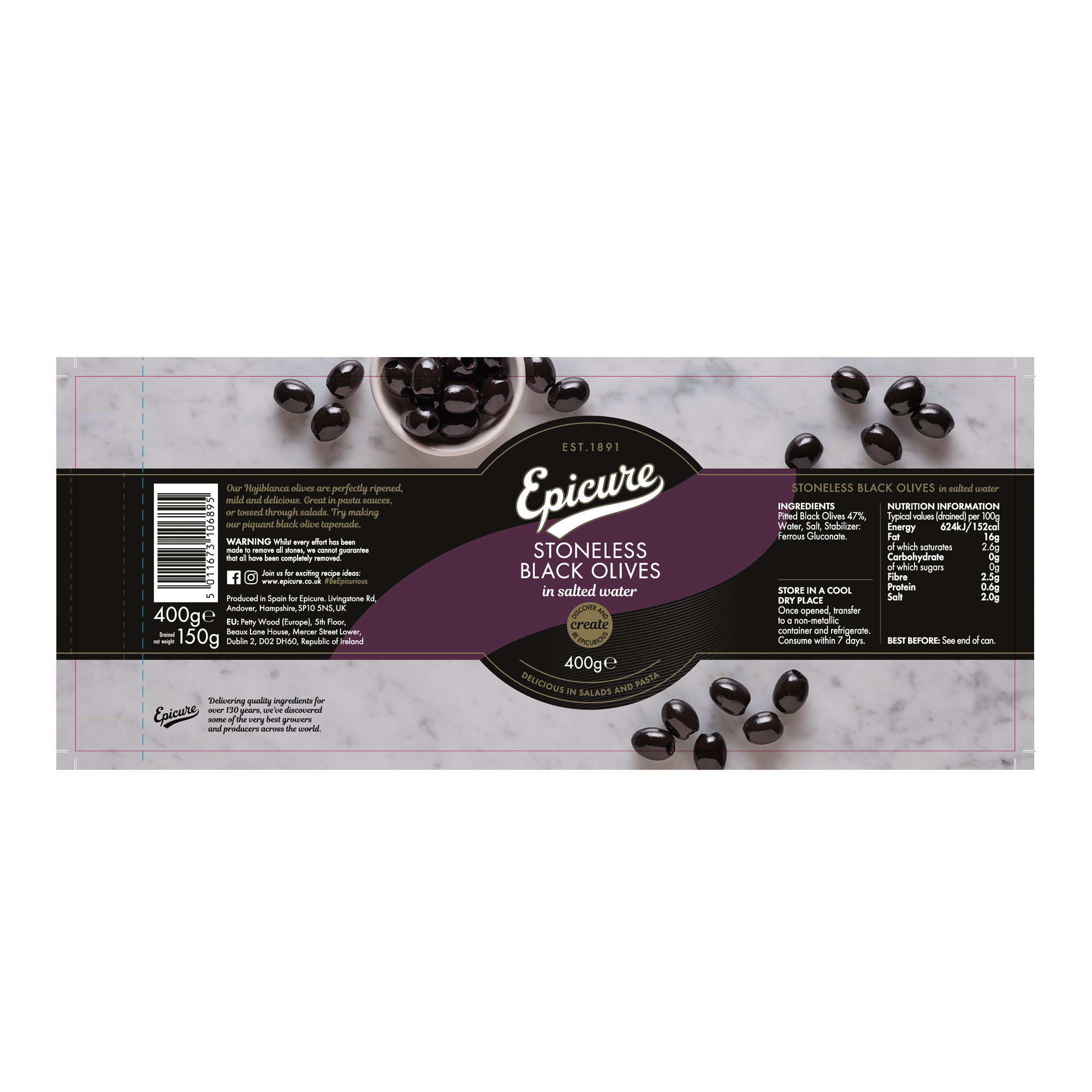 STONELESS BLACK OLIVES