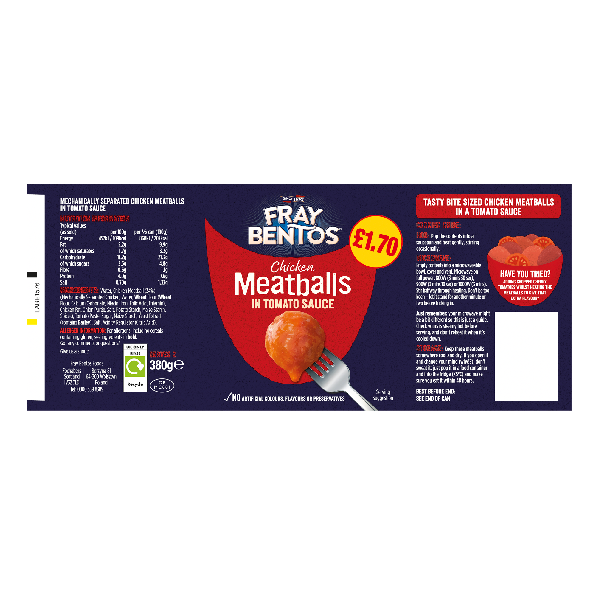 MEATBALLS TOMATO SAUCE PMP œ1.70 MEATBALLS TOMATO SAUCE PMP œ1.70
