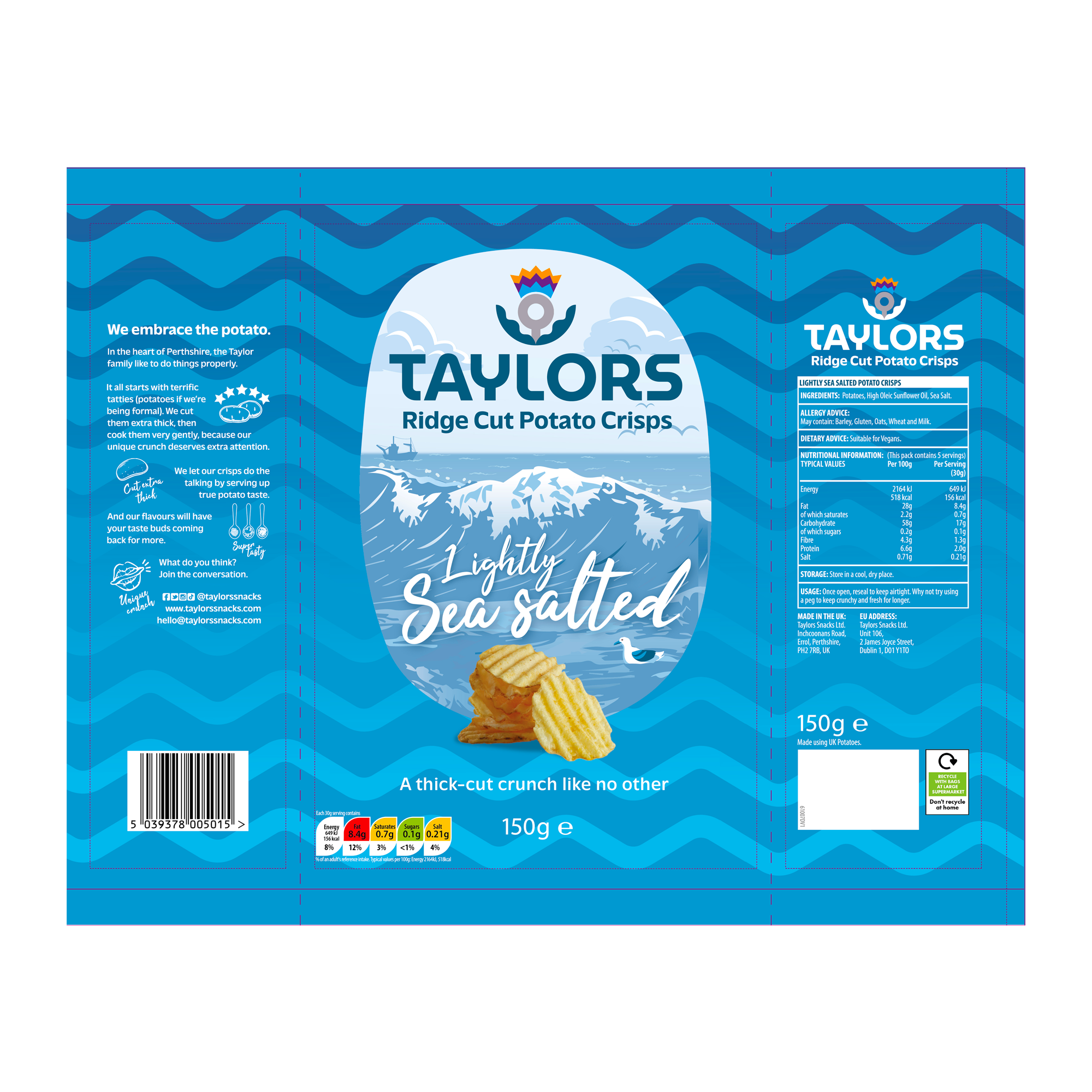 LIGHTLY SALTED RIDGE CUT 8X150G