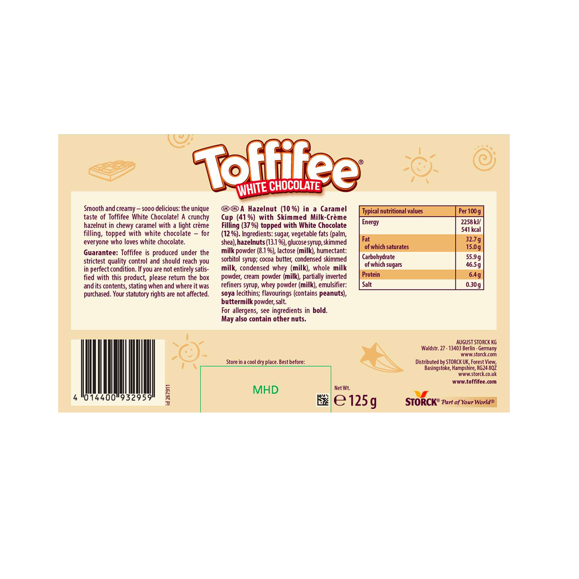 WHITE CHOC TOFFIFEE 15PC WHITE CHOC TOFFIFEE 15PC
