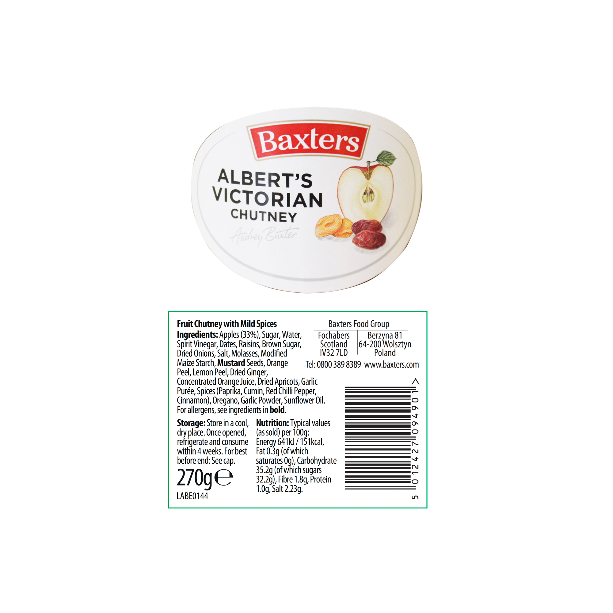 ALBERTS VICTORIAN CHUTNEY 6X270G ALBERTS VICTORIAN CHUTNEY 6X270G