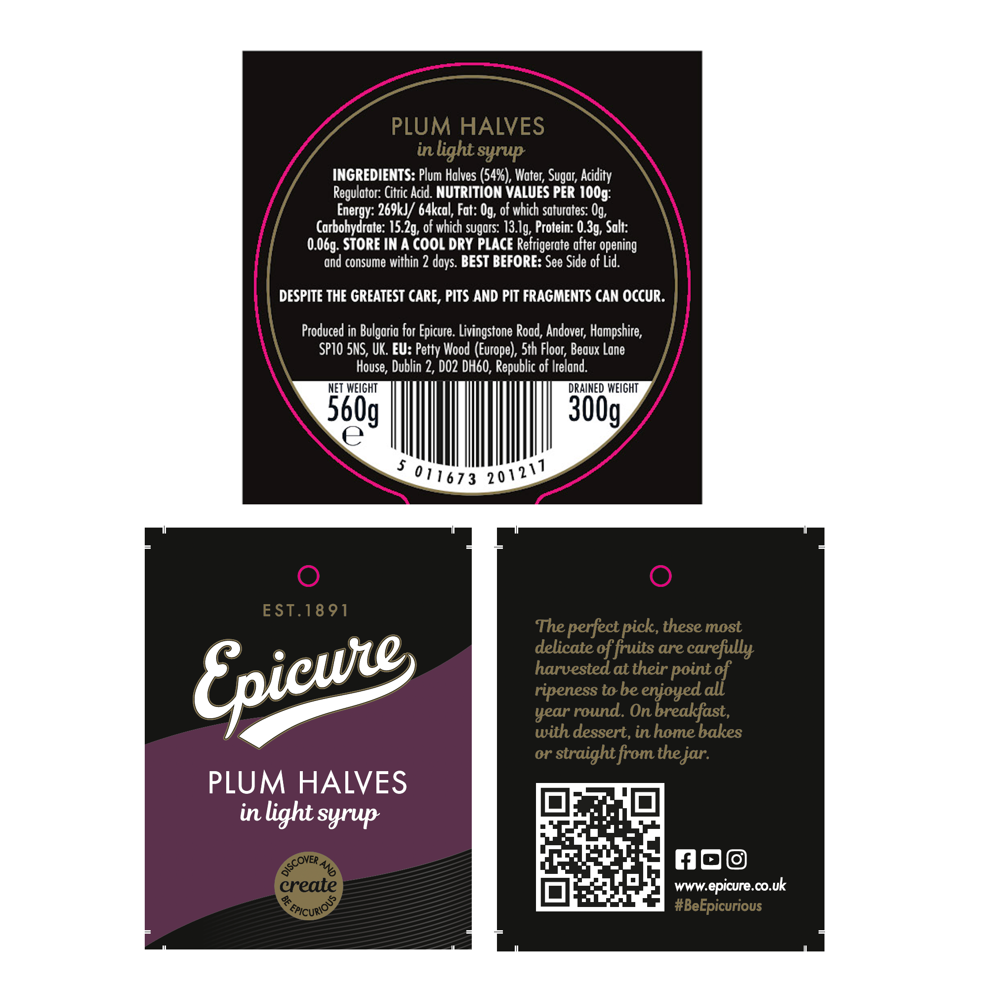 PLUM HALVES IN SYRUP 6X560G