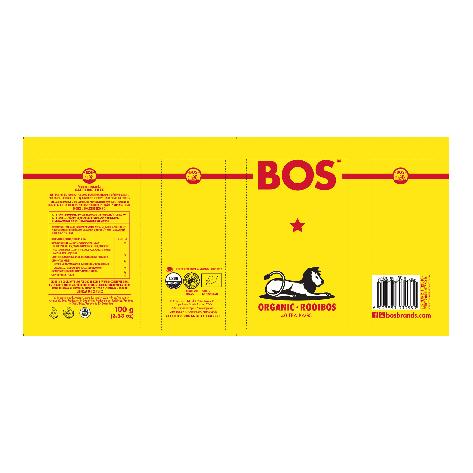 ORGANIC ROOIBOS TIN  TEA BAGS