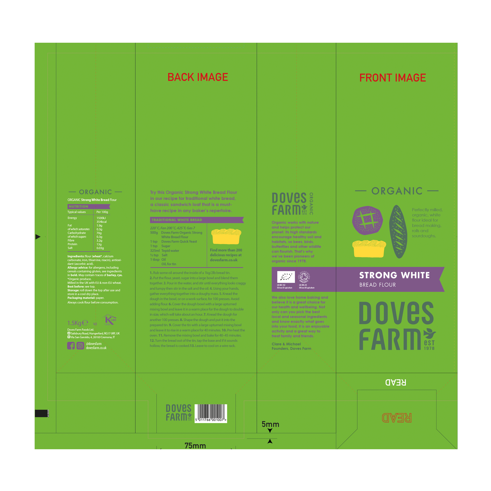ORG STRONG WHITE FLOUR 5X1KG ORG STRONG WHITE FLOUR 5X1KG