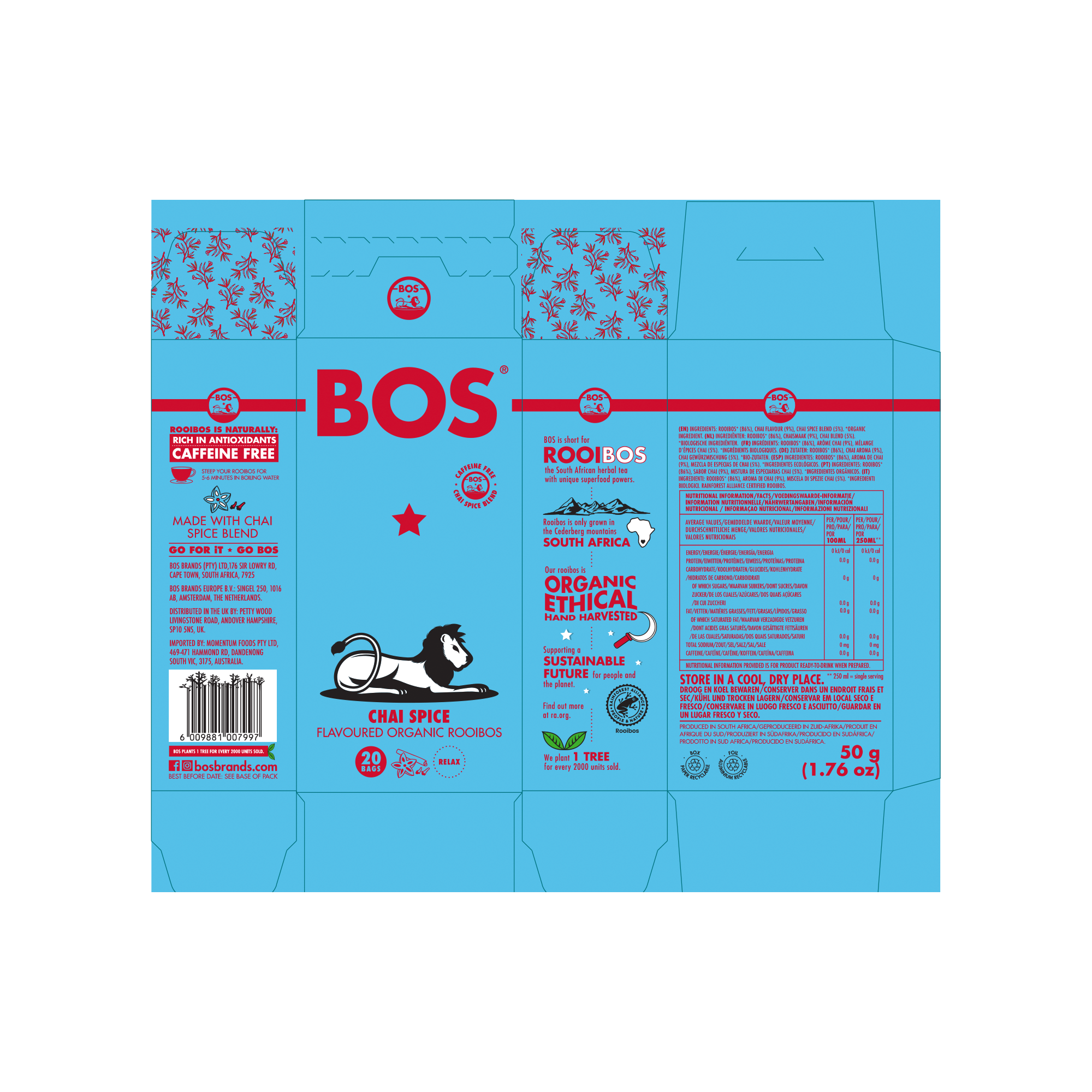 ORG CHAI ROOIBOS 20 TEA BAGS