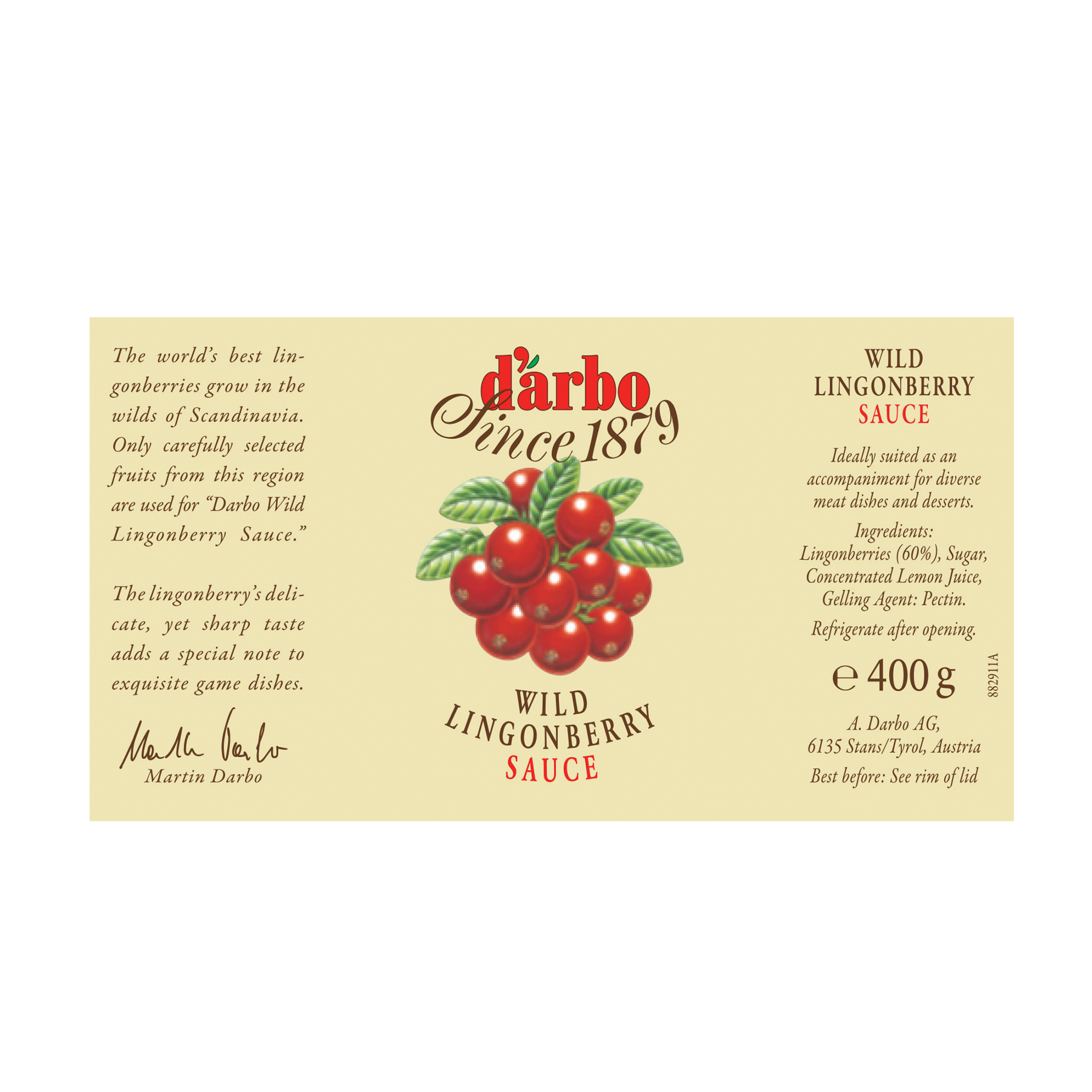 LINGONBERRY SAUCE 6X400G