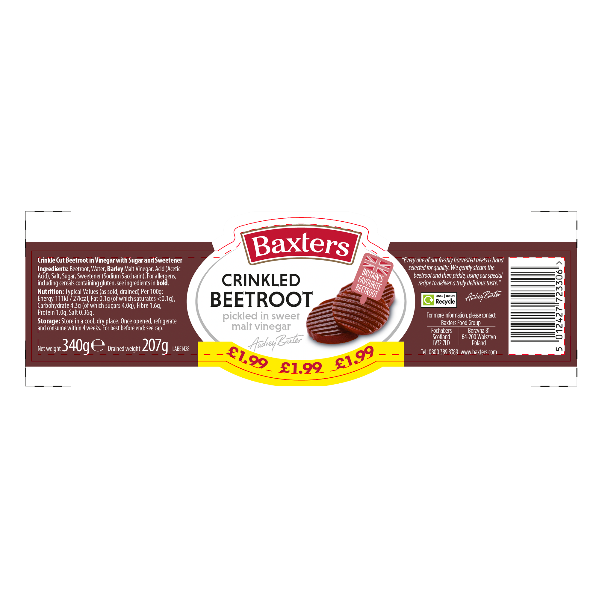 CRINKLED CUT BEETROOT PMP œ1.99
