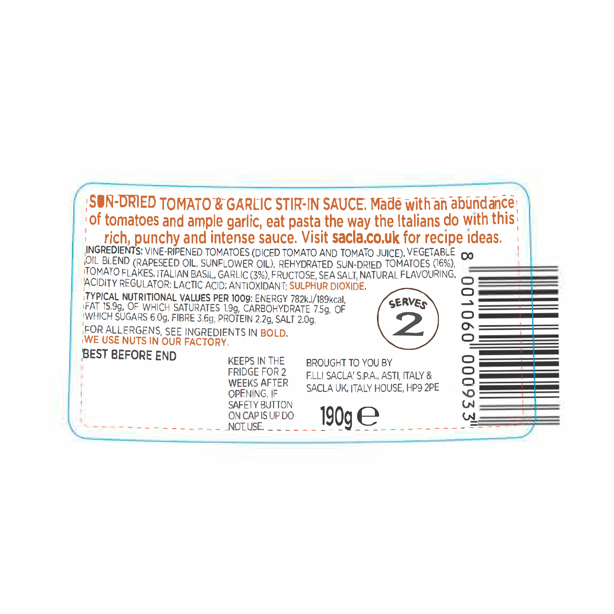 S/DRIED TOM & GARLIC INTENSO