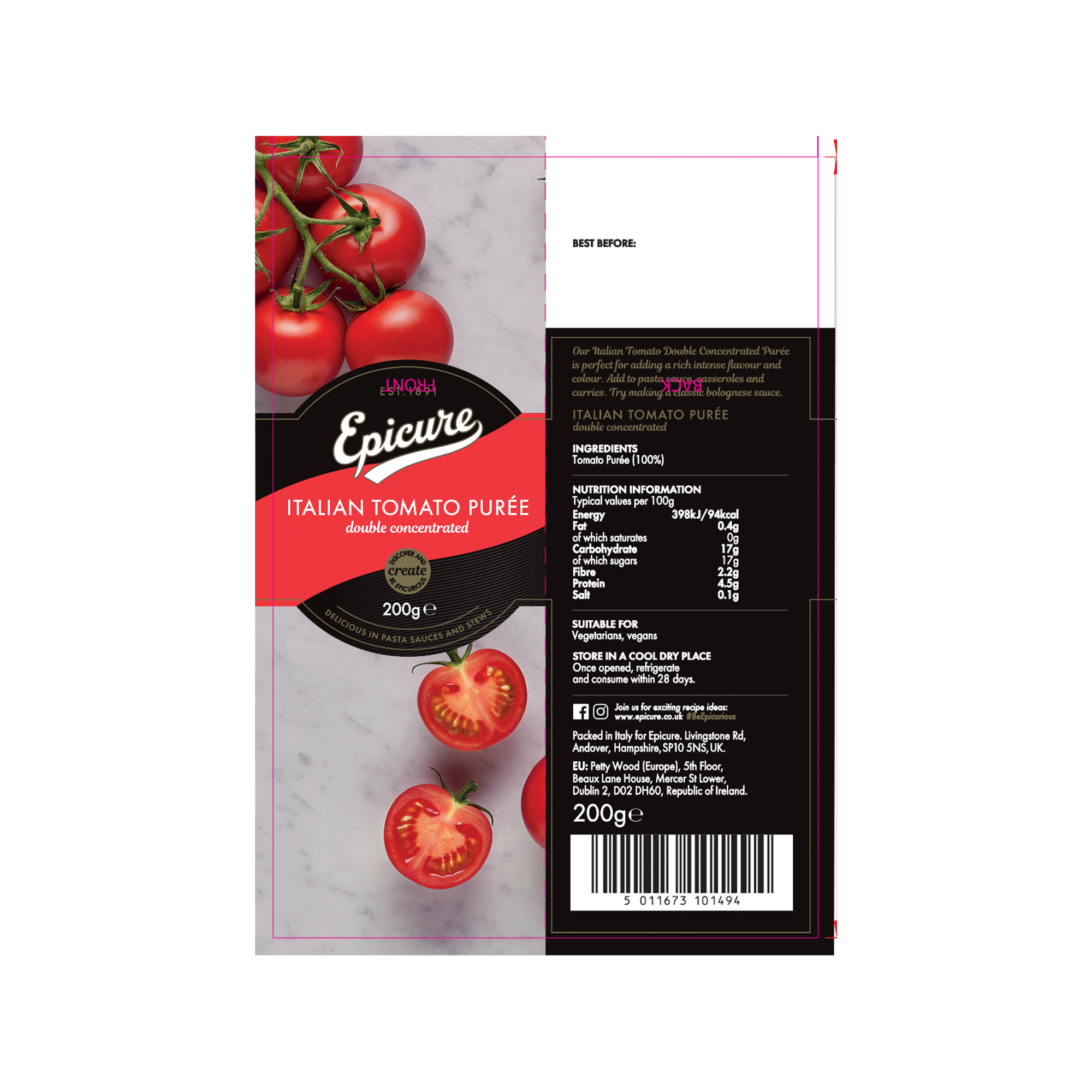 TOMATO PUREE DOUBLE CONC 12X200G TOMATO PUREE DOUBLE CONC 12X200G