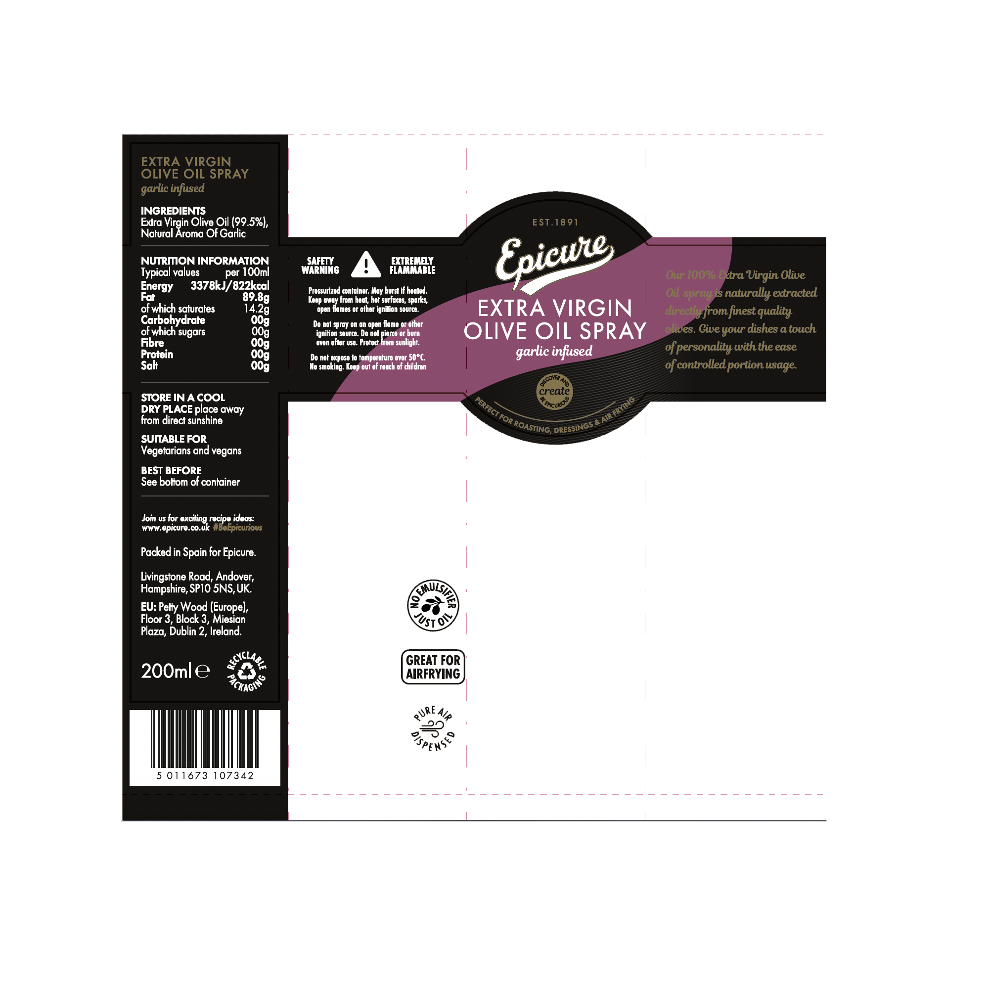 EV OLIVE OIL SPRAY WITH GARLIC