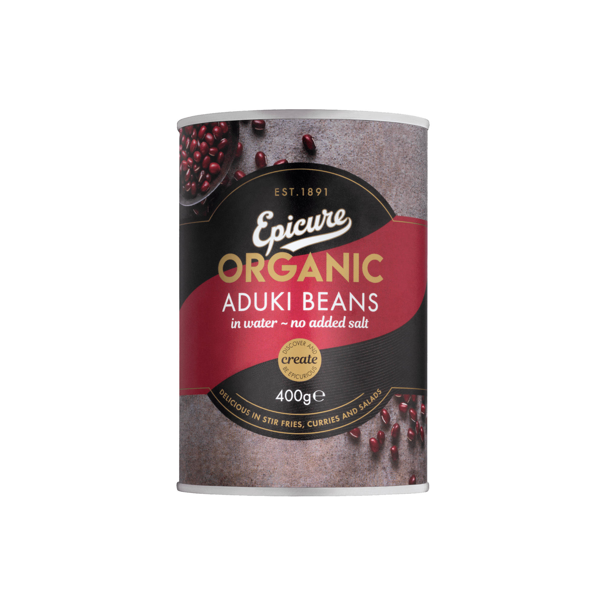 ORG ADUKI BEANS/WATER 6X400G