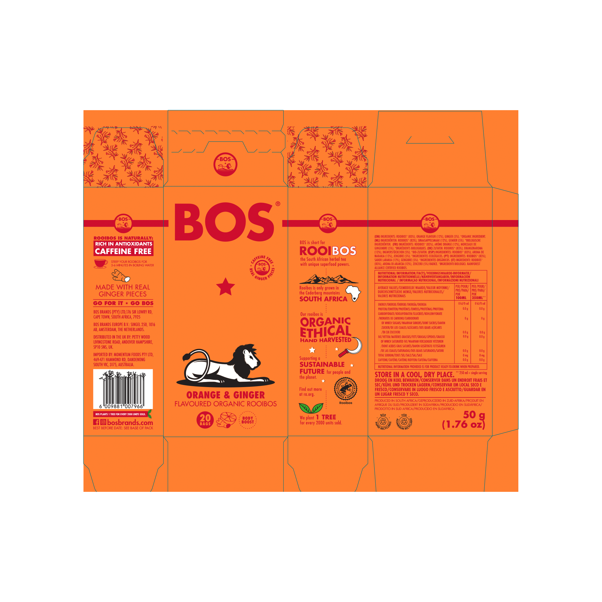 ORG ORANGE/GINGER R'BOS 20 TEABAGS