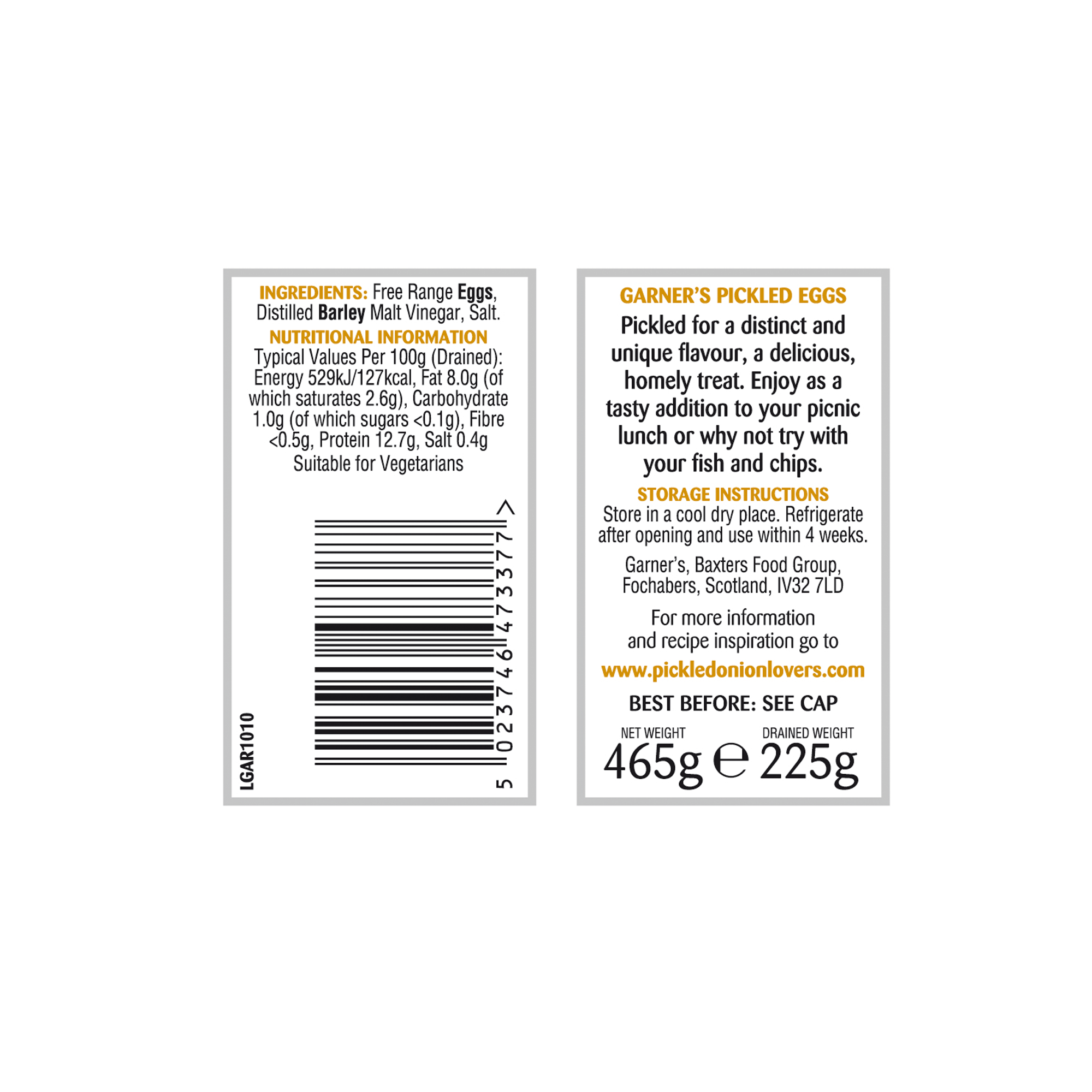 PICKLED EGGS  6X465G PICKLED EGGS  6X465G