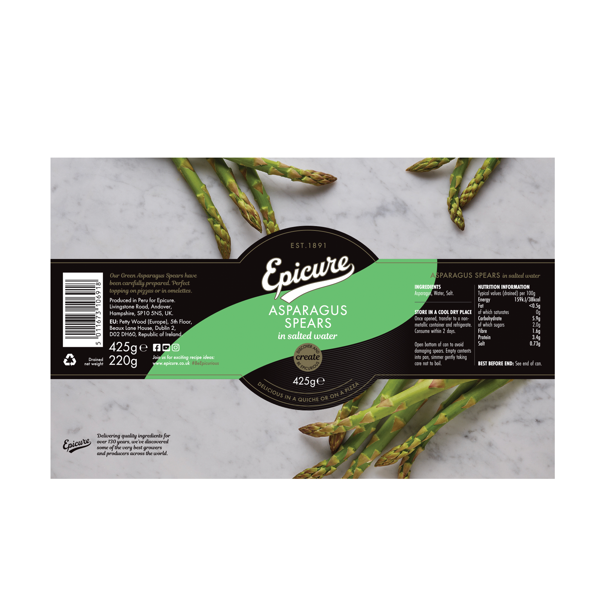 GREEN ASPARAGUS SPEARS/WATER 425G GREEN ASPARAGUS SPEARS/WATER 425G