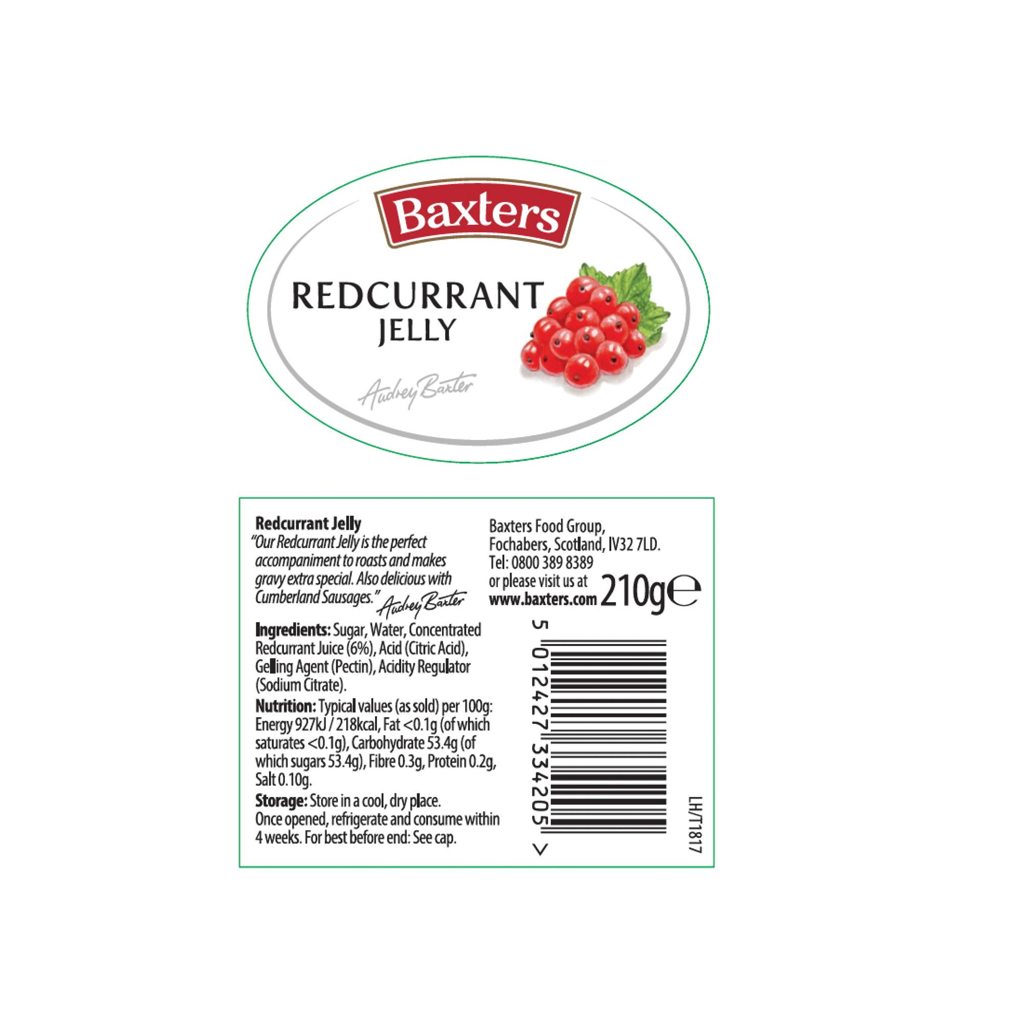 REDCURRANT JELLY 6X210G REDCURRANT JELLY 6X210G
