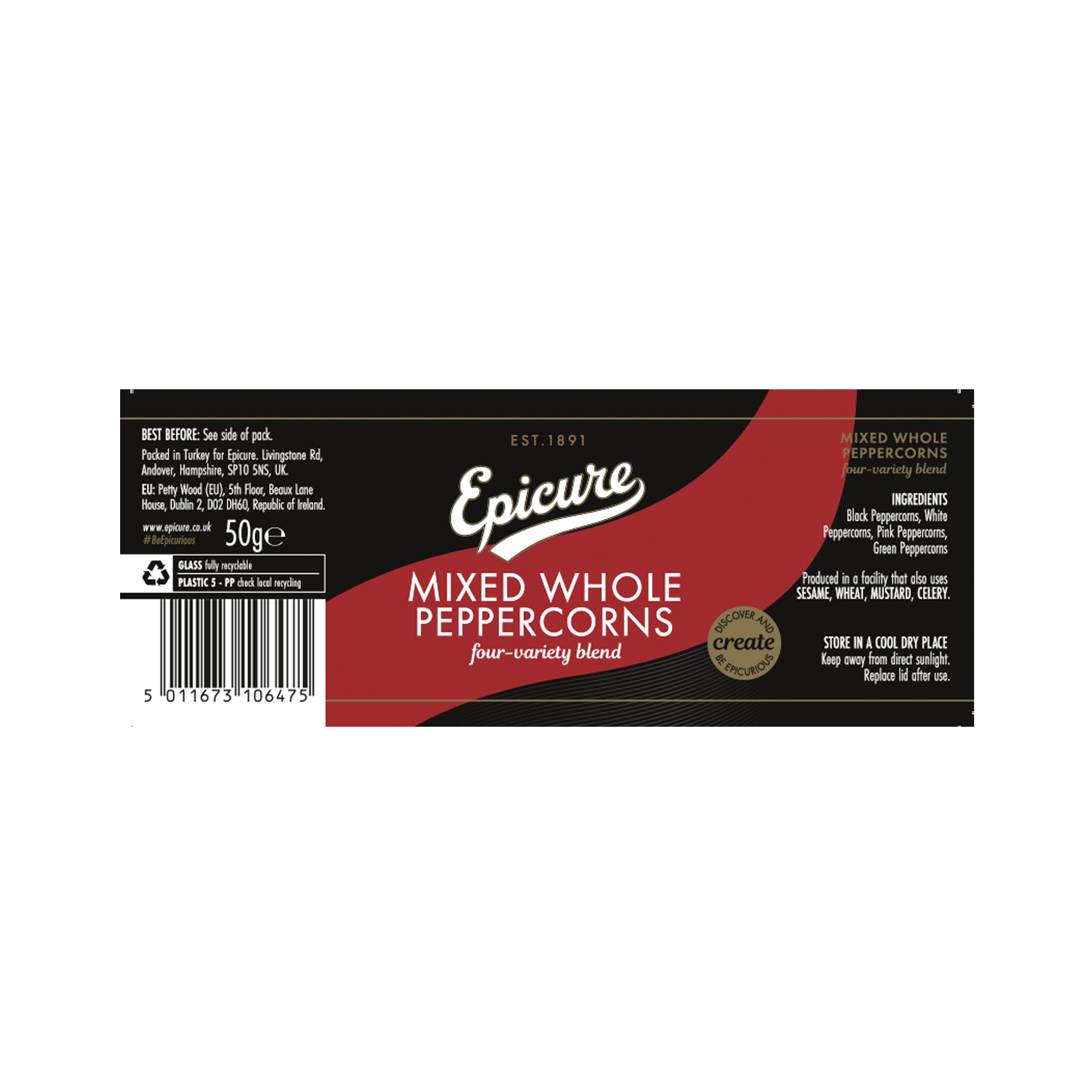 MIXED WHOLE PEPPERCORNS 6X50G MIXED WHOLE PEPPERCORNS 6X50G