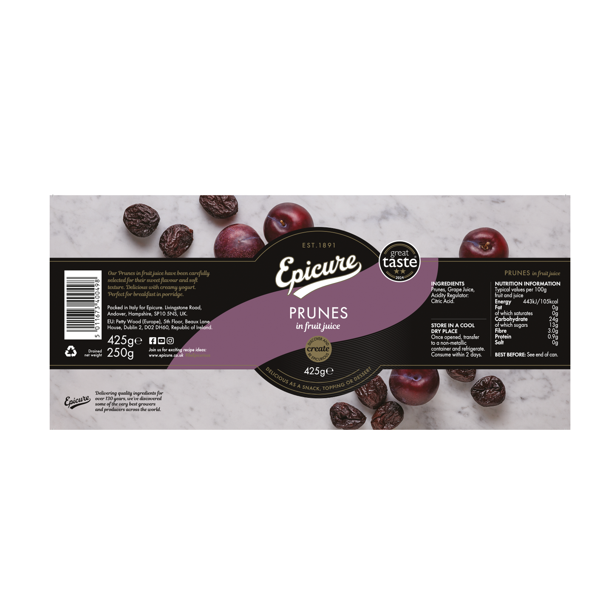 PRUNES IN FRUIT JUICE 12X425G