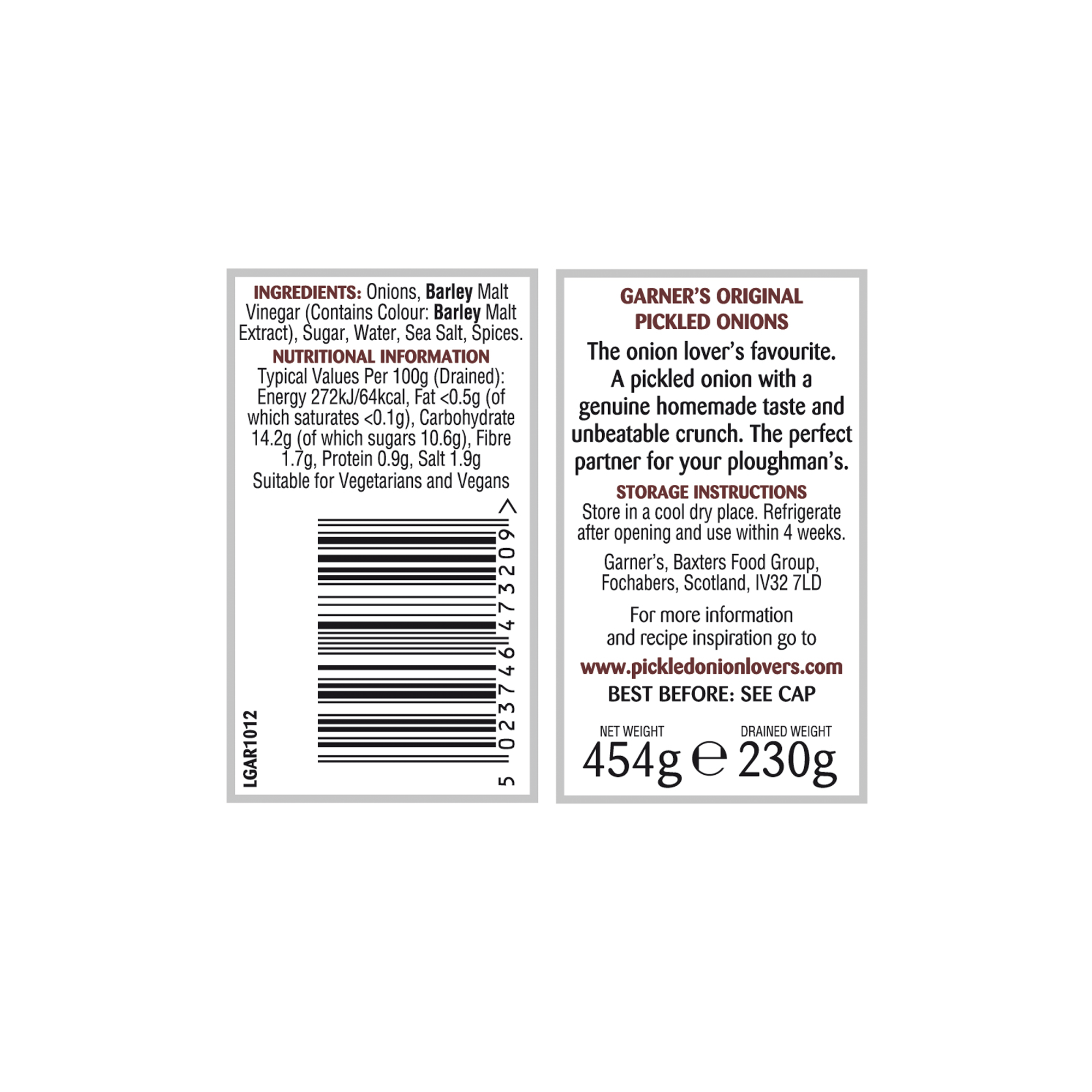 ORIG PICKLED ONIONS-GARNERS