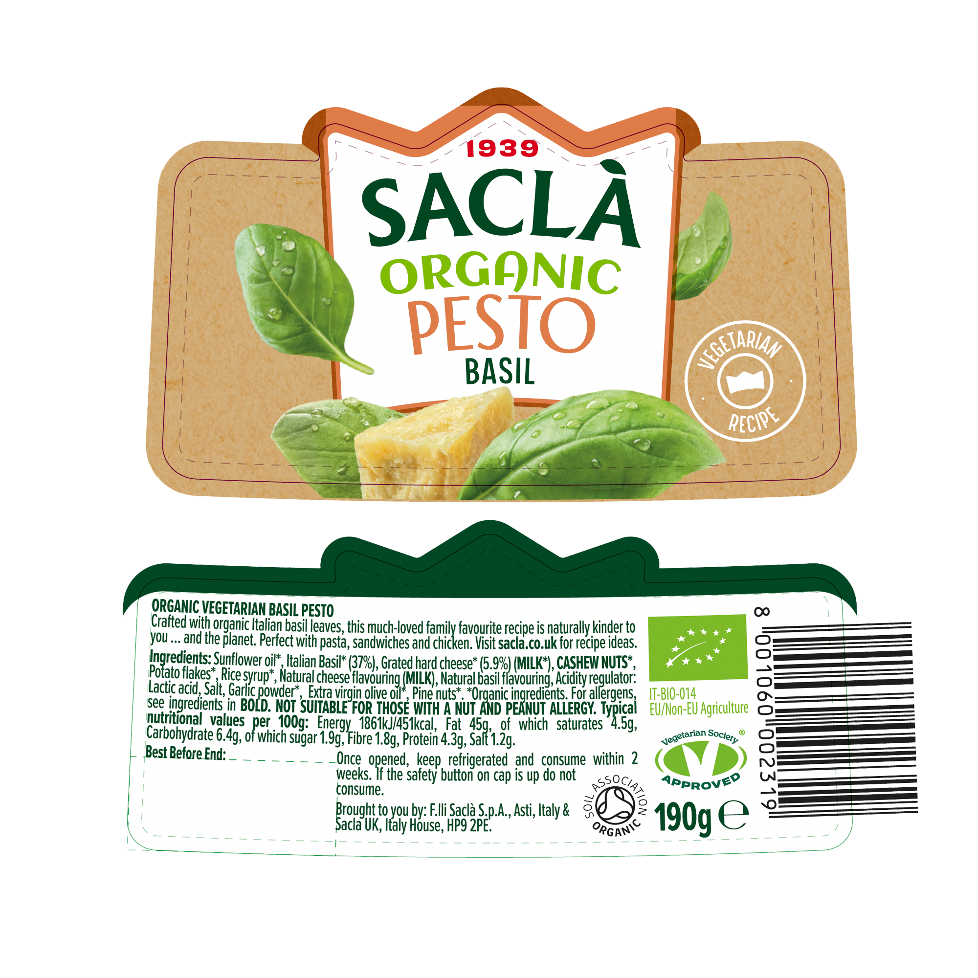 ORG VEGETARIAN BASIL PESTO ORG VEGETARIAN BASIL PESTO