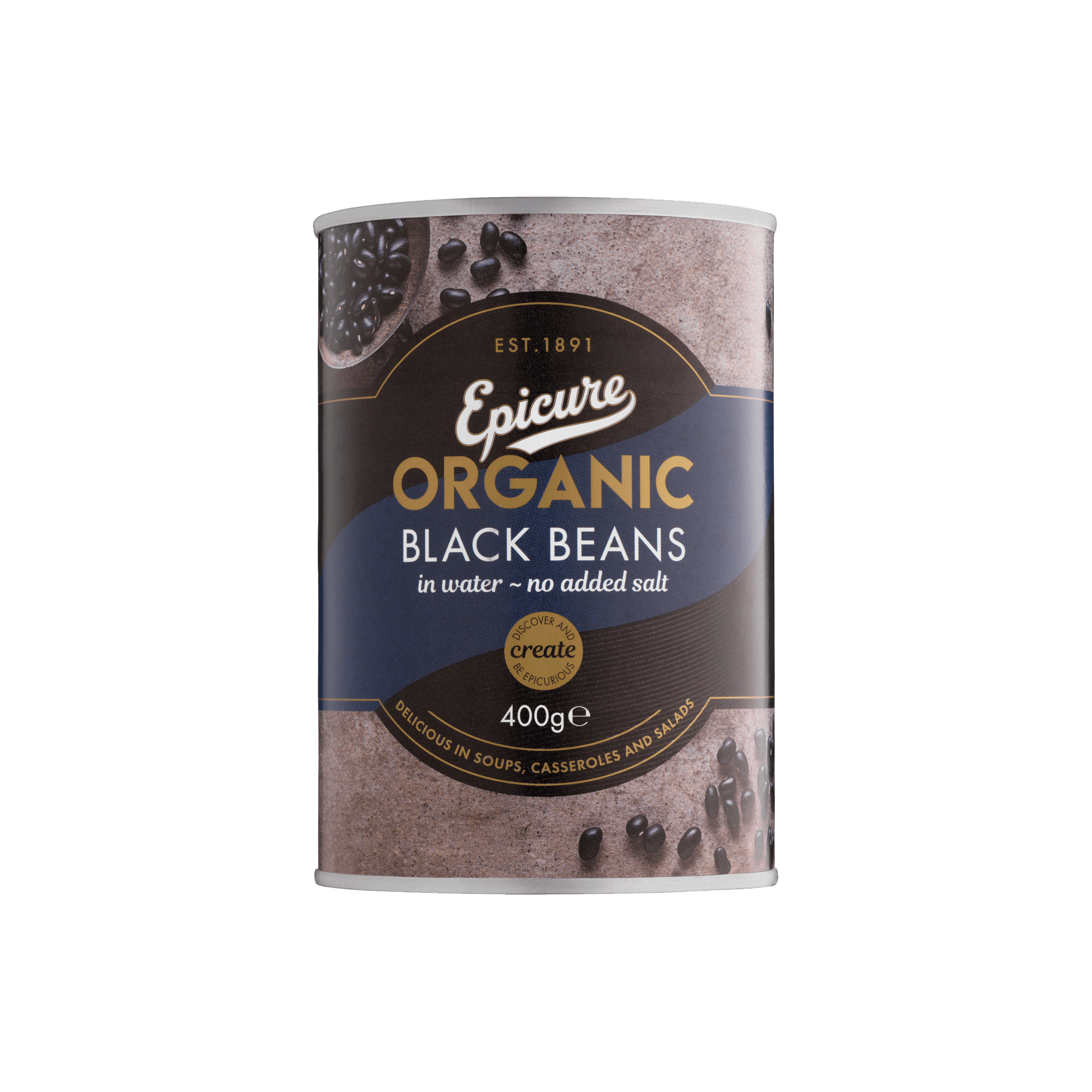 ORG BLACK BEANS/WATER 6X400G