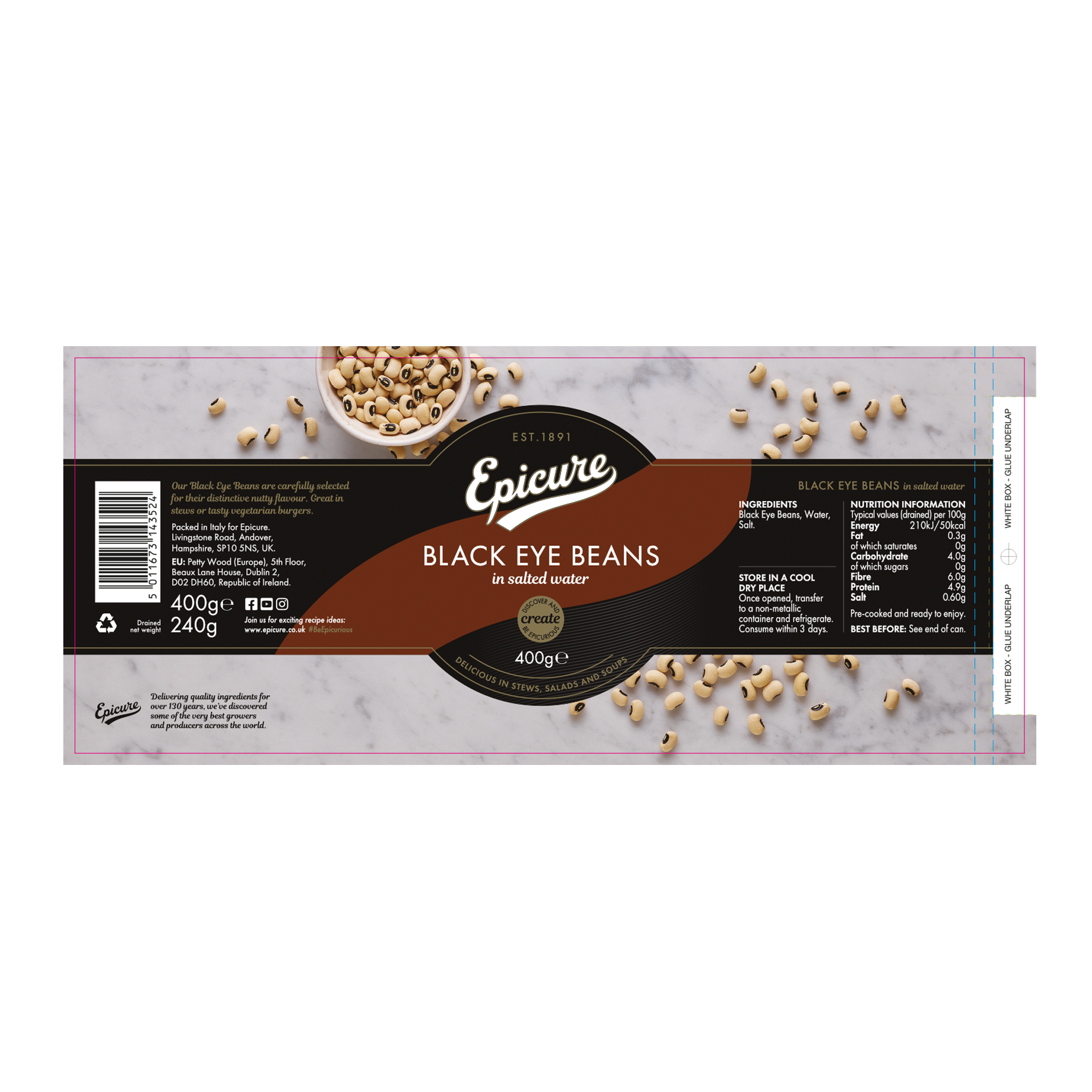 BLACK EYE BEANS/SALTED WATER12X400G BLACK EYE BEANS/SALTED WATER12X400G