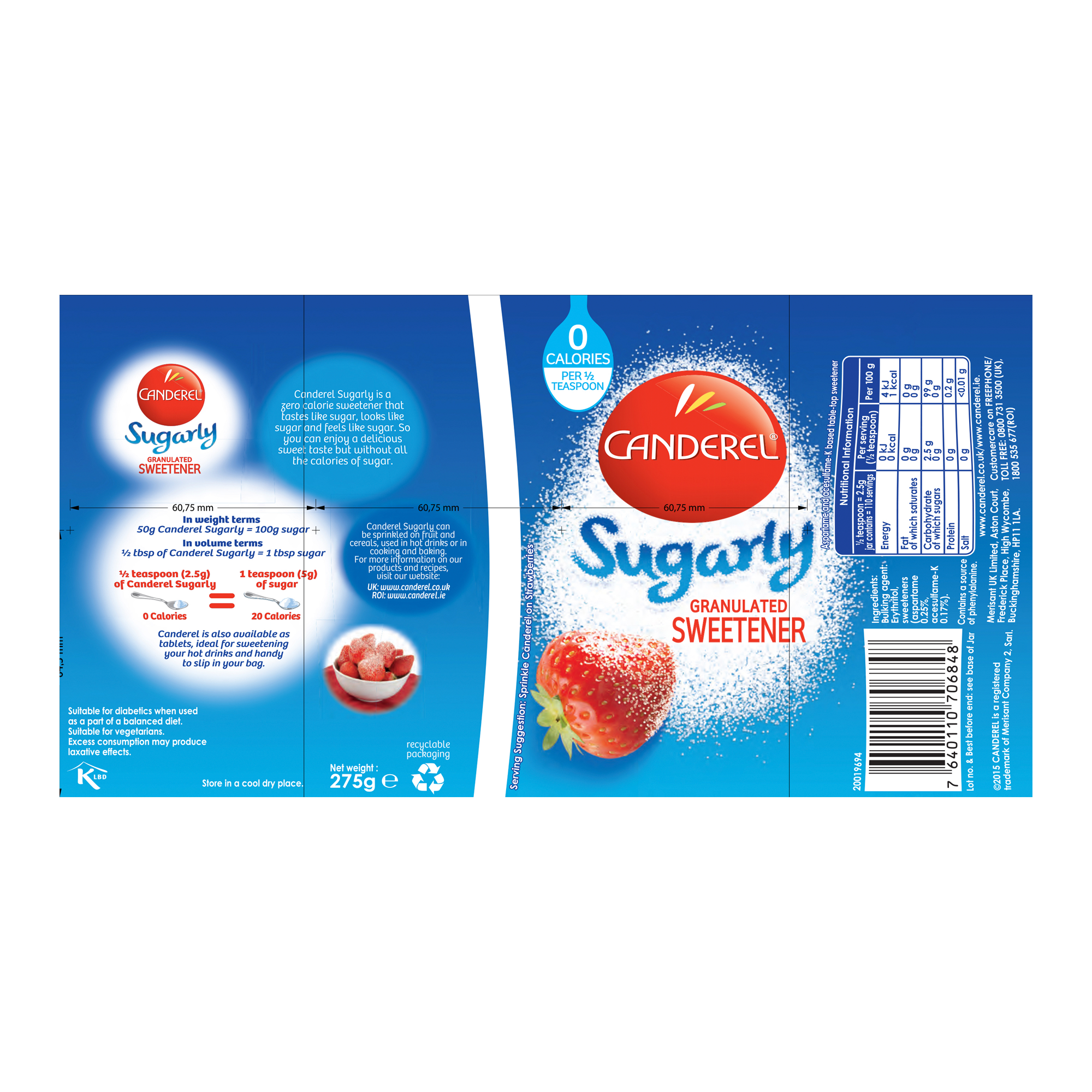 SUGARLY GRANULAR  6X275G