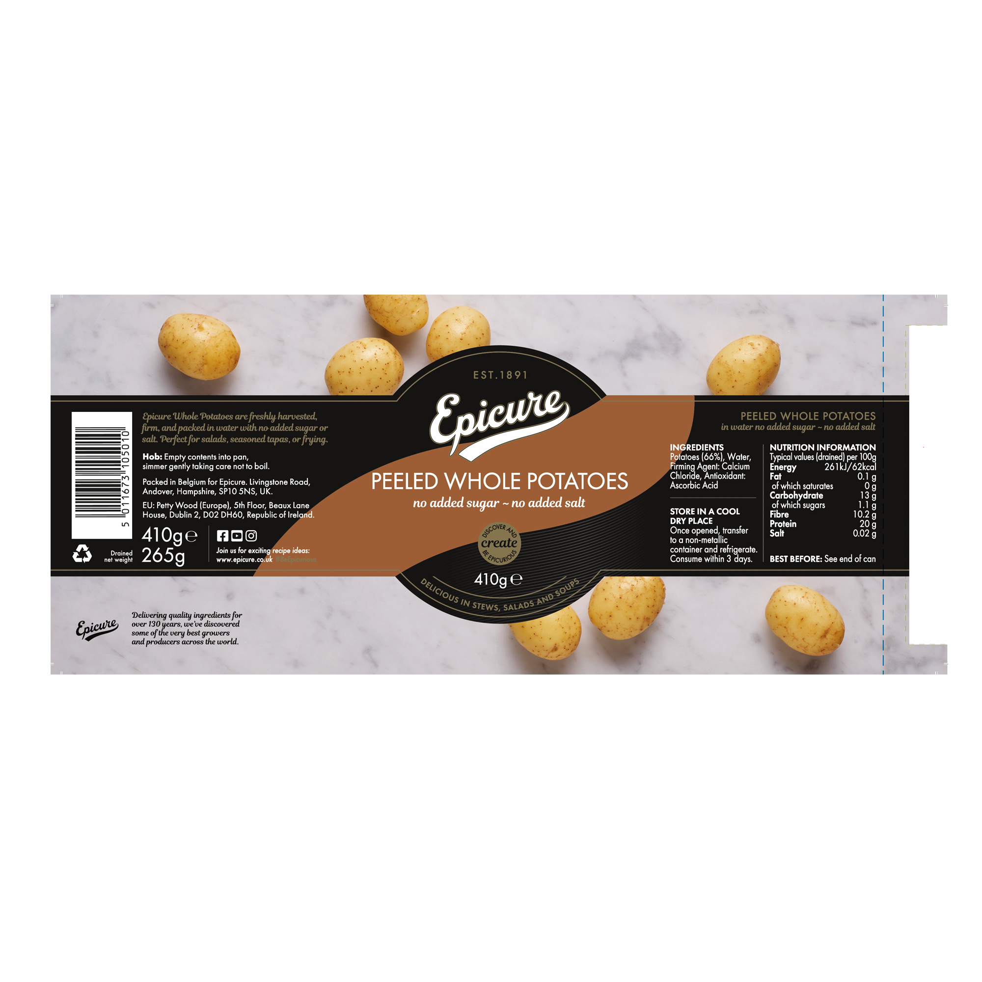 PEELED WHOLE POTATOES IN WATER PEELED WHOLE POTATOES IN WATER