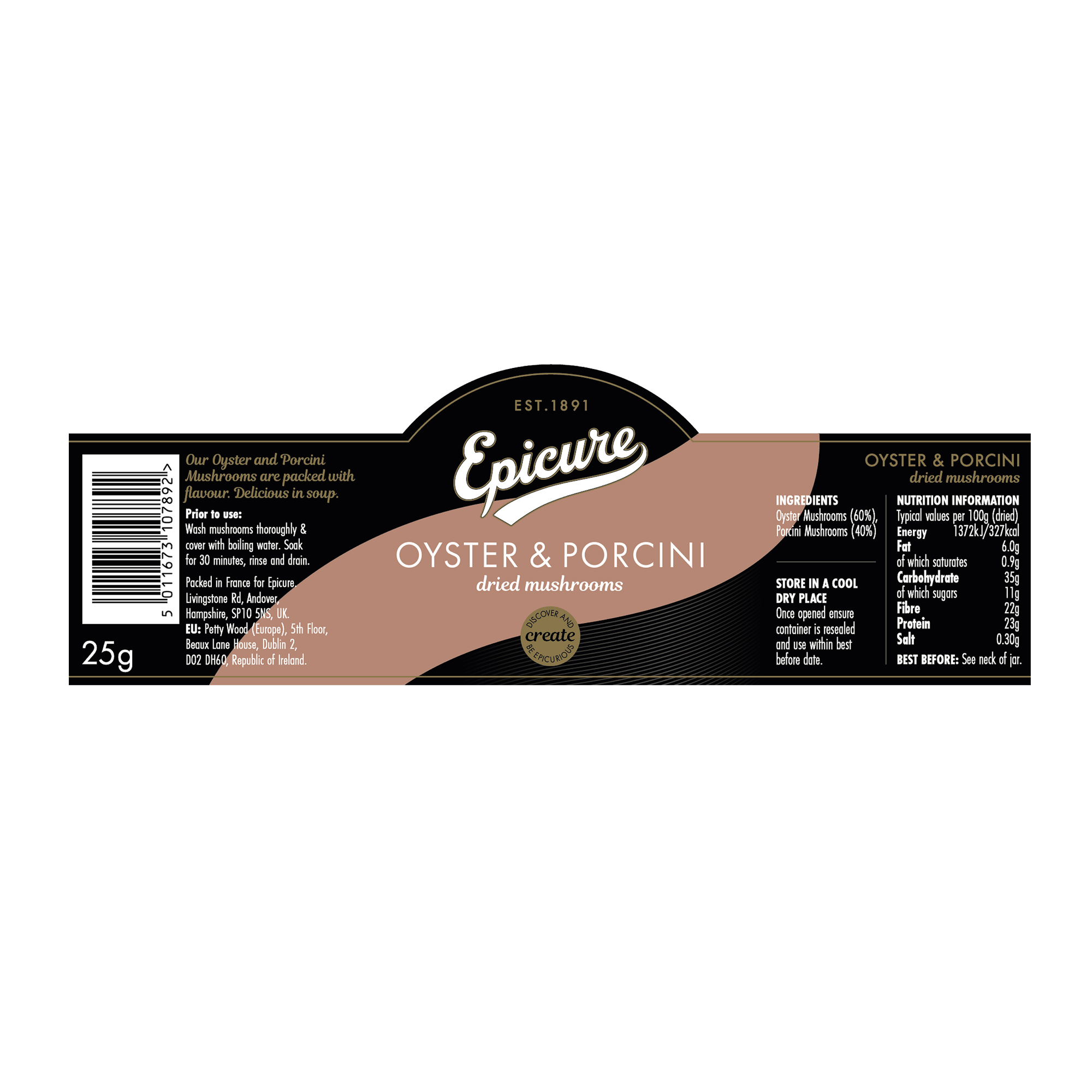 OYSTER+PORCINI MUSHROOMS 6X25G