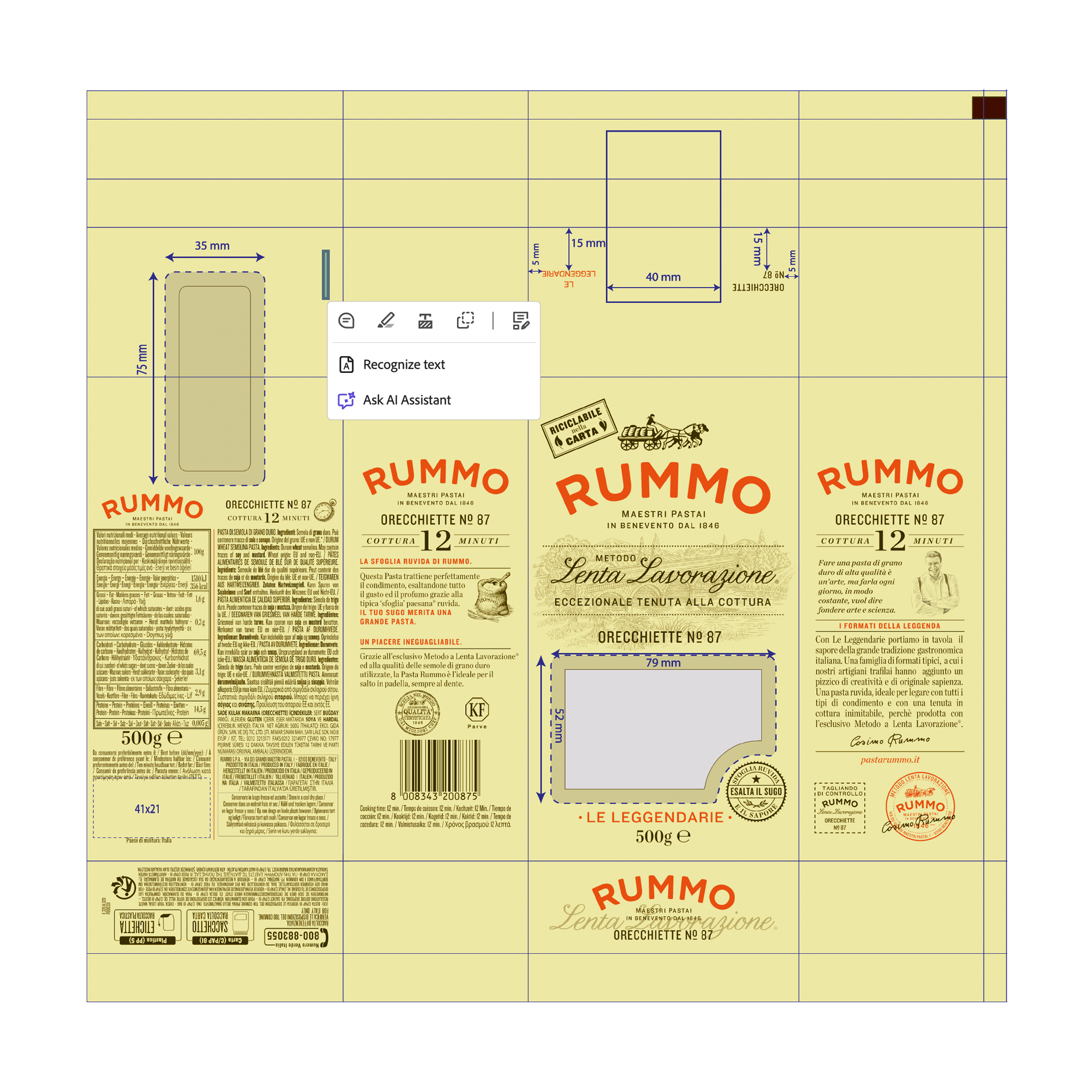 ORECCHIETTE NO.87 12X500G ORECCHIETTE NO.87 12X500G