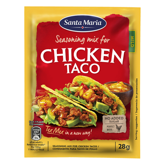 CHICKEN TACO SEASONING 20X28G : Petty Wood