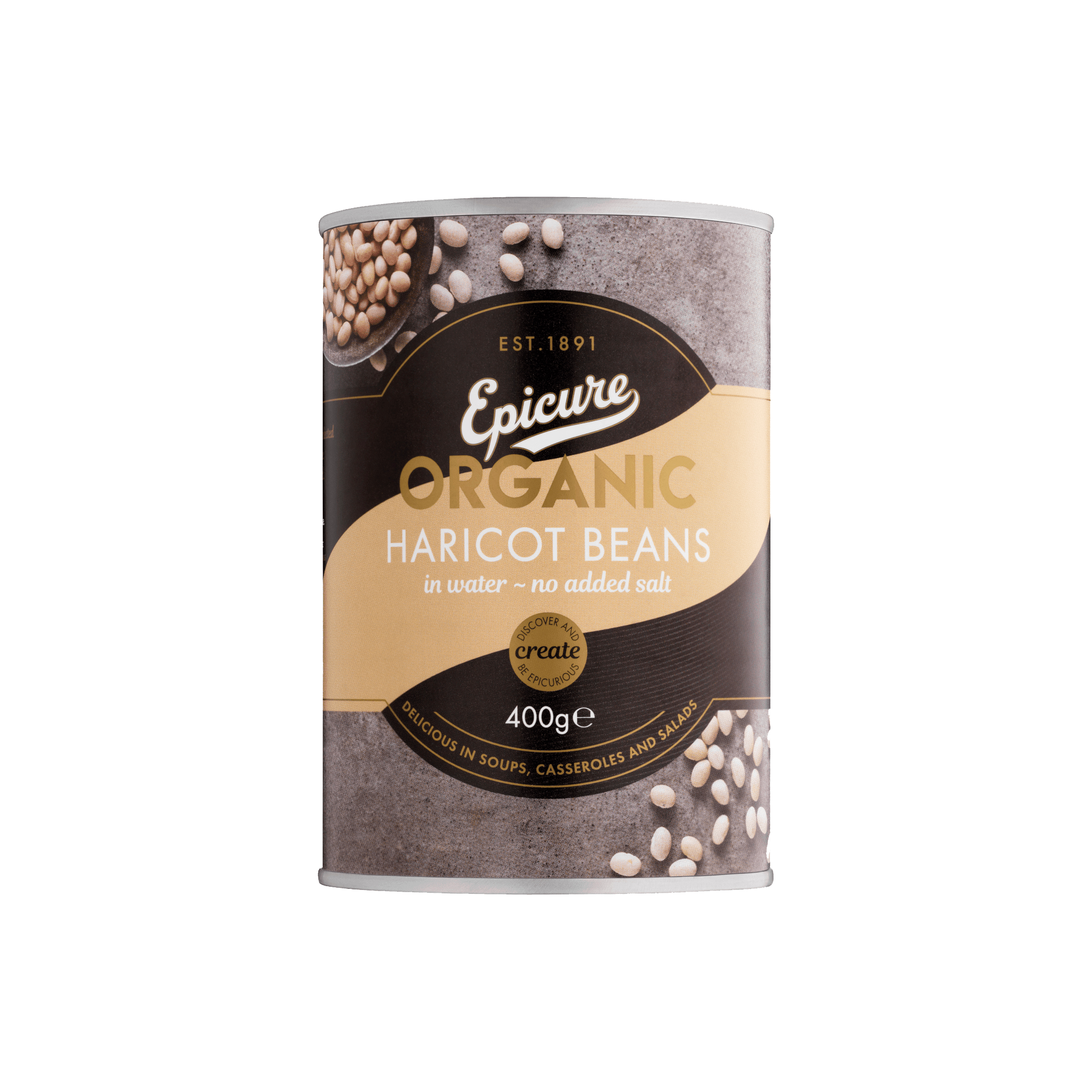 ORG HARICOT BEANS/WATER 6X400G ORG HARICOT BEANS/WATER 6X400G