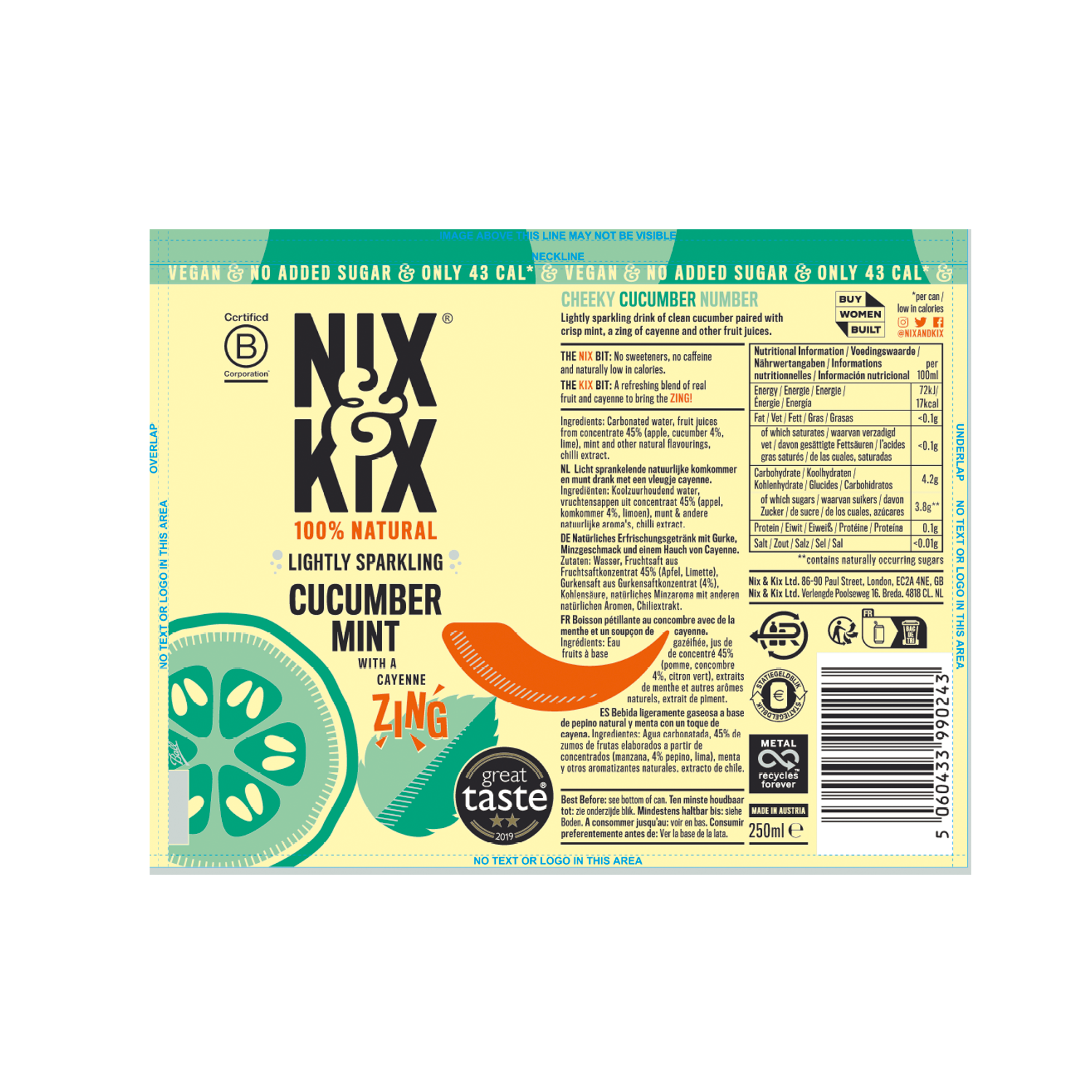 CUCUMBER & MINT 24X250ML