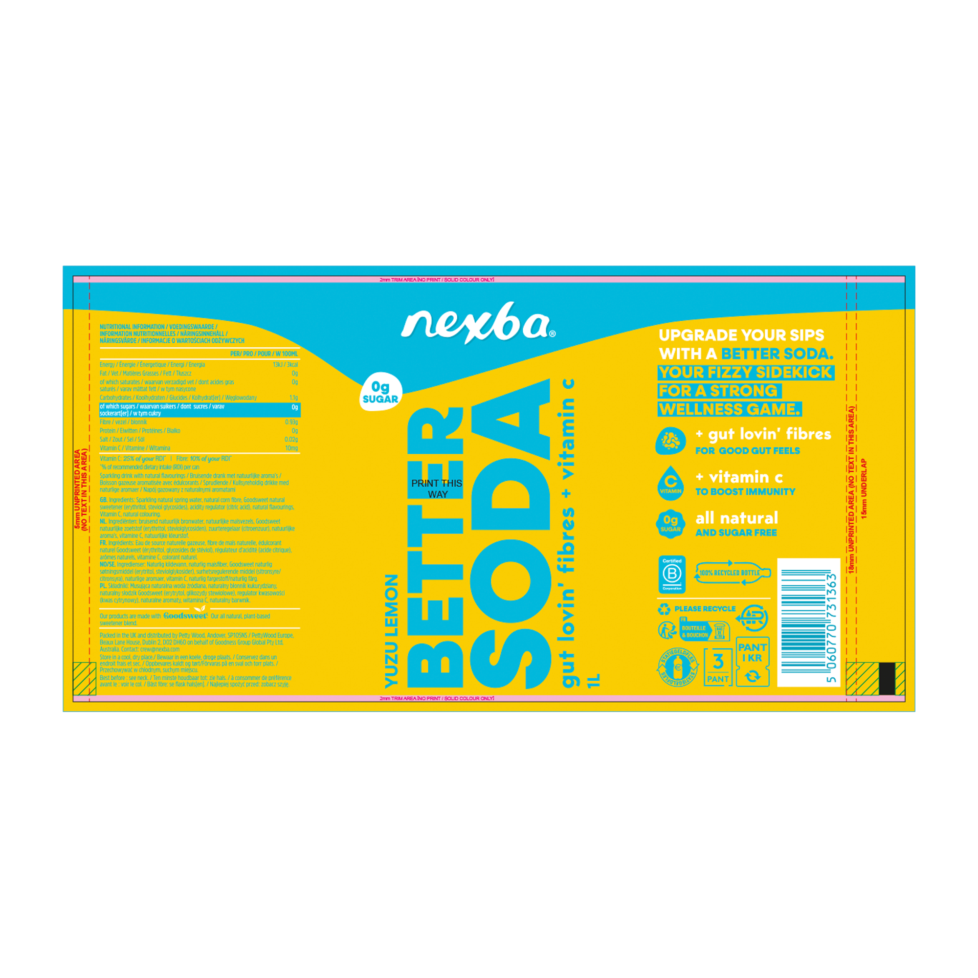 LEMON YUZU BETTER SODA 6X1LTR LEMON YUZU BETTER SODA 6X1LTR