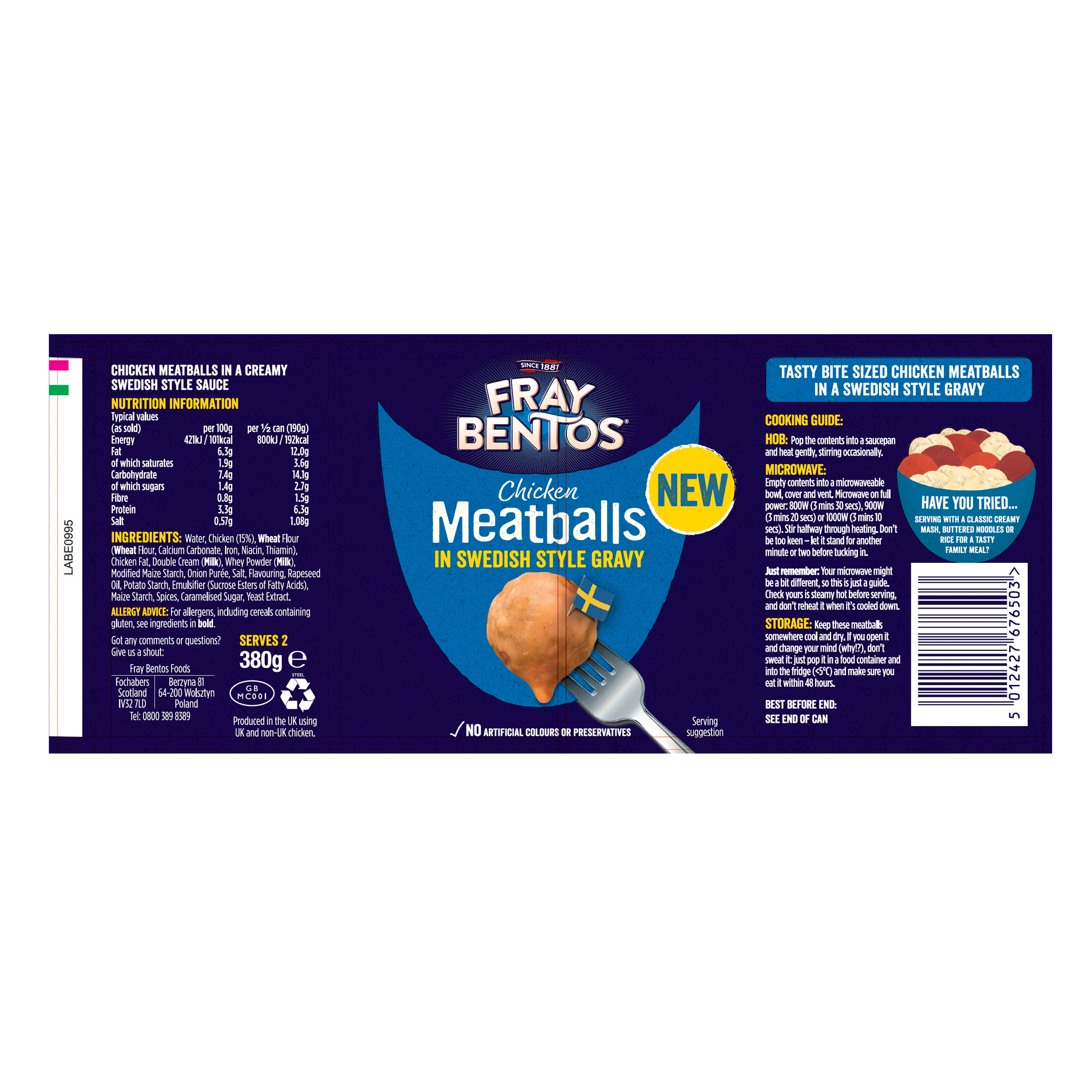 MEATBALLS IN SWEDISH GRAVY 6X380G