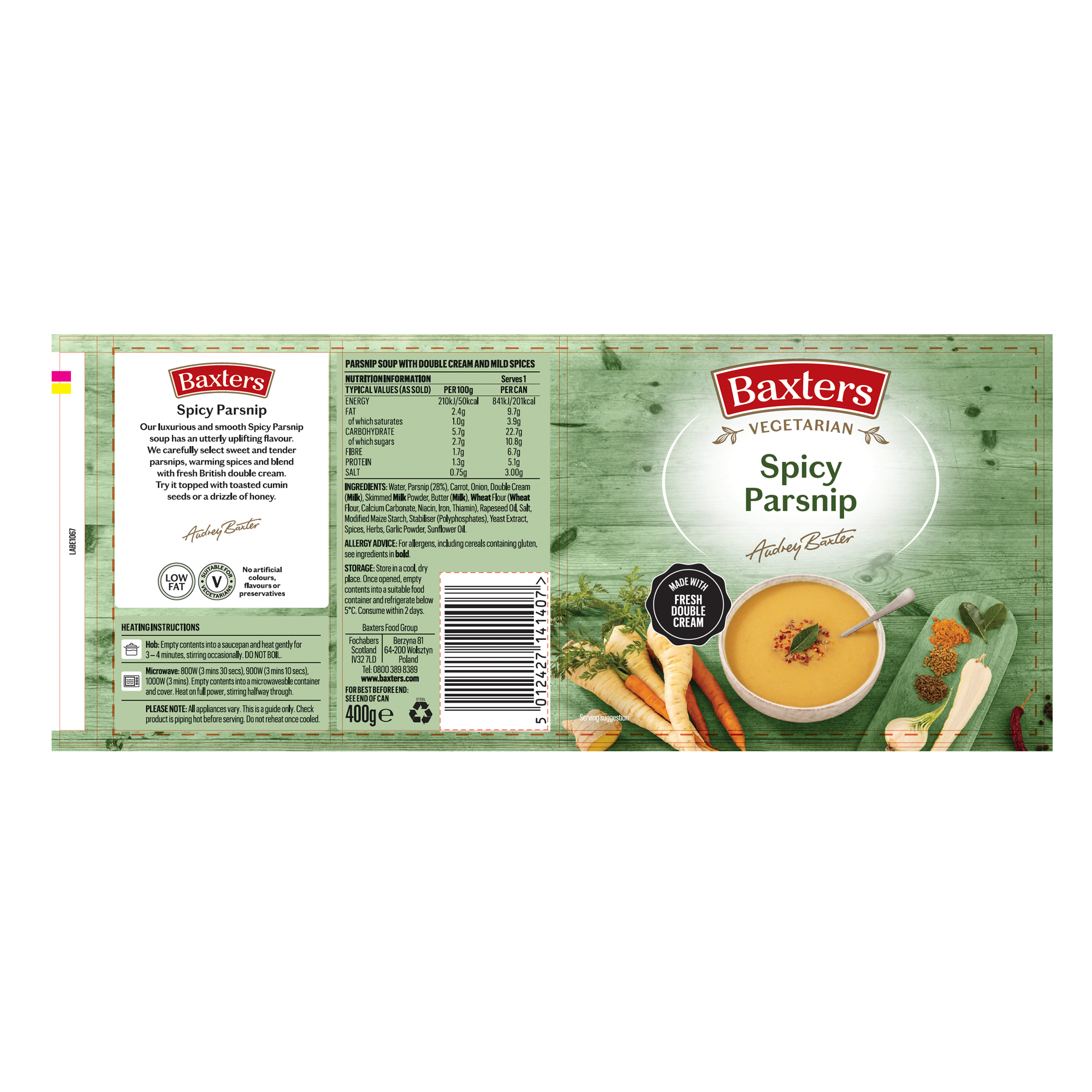 VEG-SPICY PARSNIP SOUP 12X400G VEG-SPICY PARSNIP SOUP 12X400G