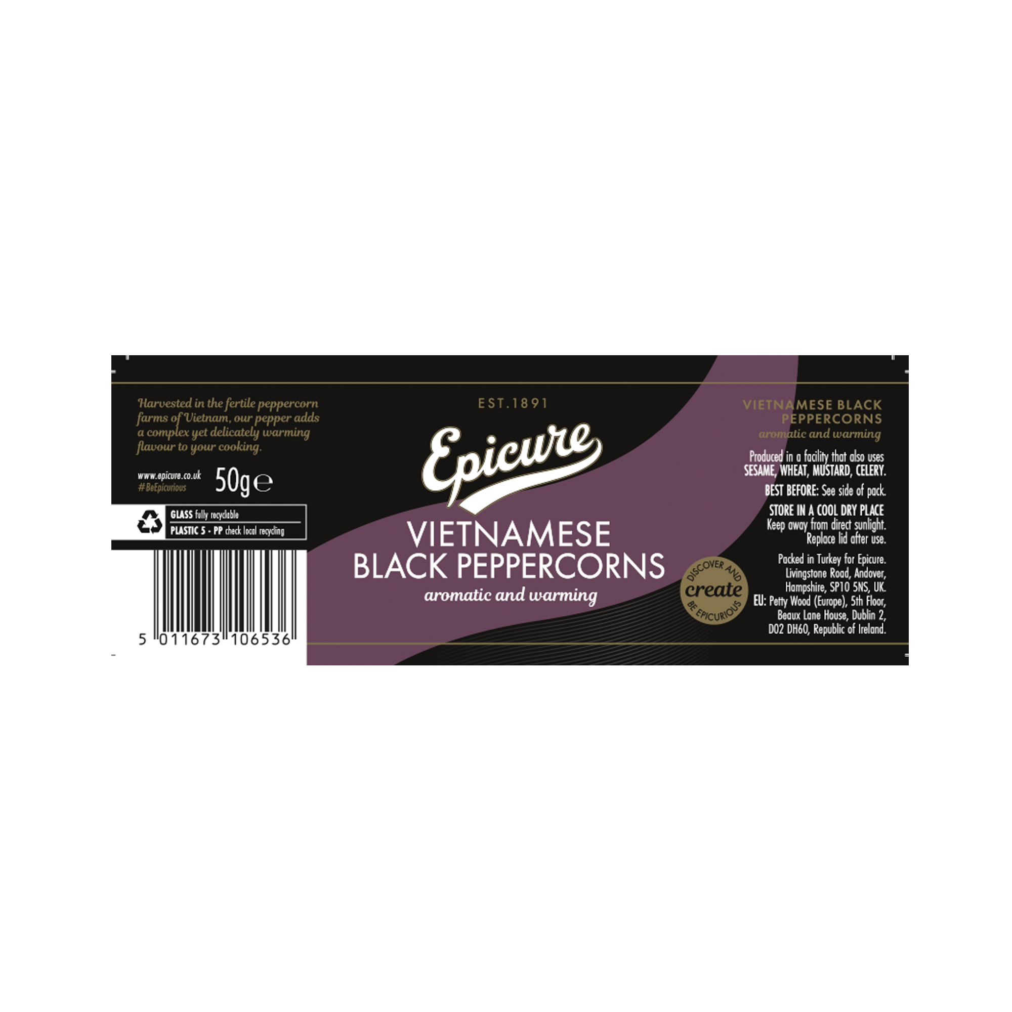 VIETNAMESE BLACK PEPPERCORNS 6X50G VIETNAMESE BLACK PEPPERCORNS 6X50G