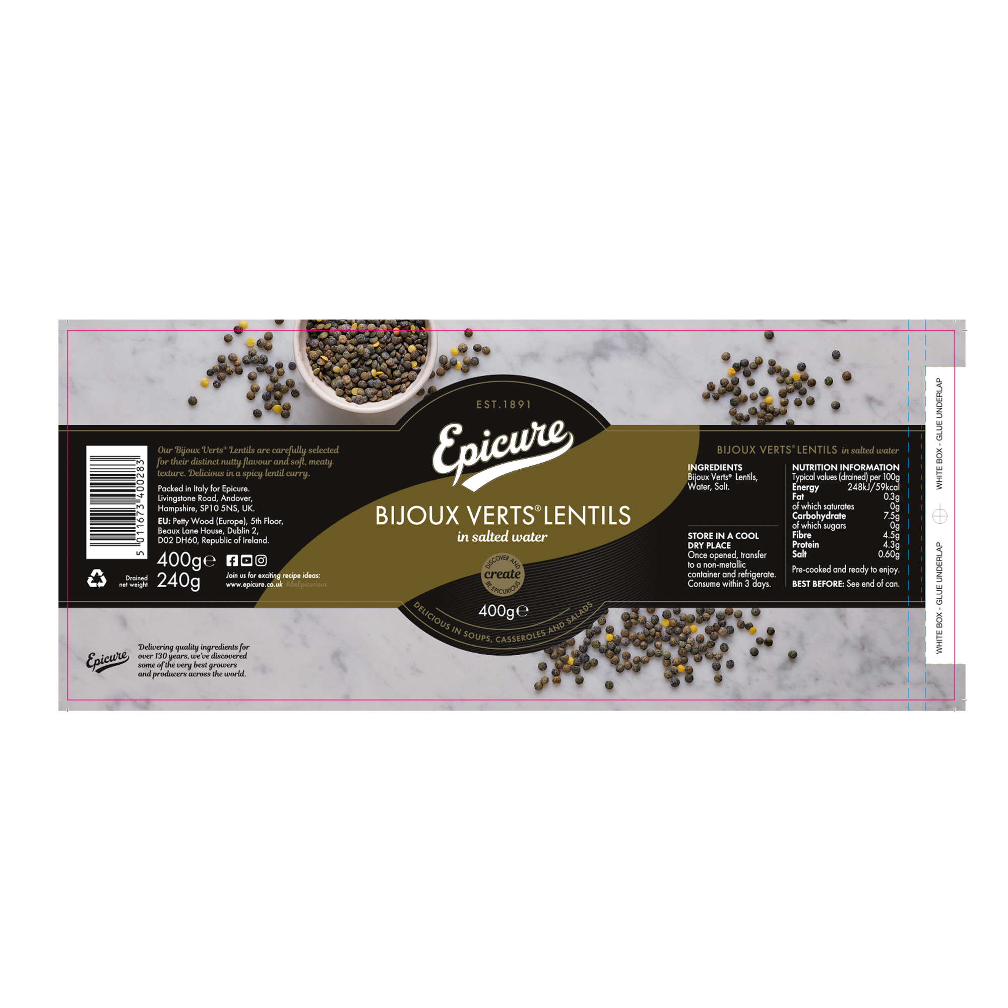 BIJOUX VERTS LENTIL/SALTED WATER BIJOUX VERTS LENTIL/SALTED WATER