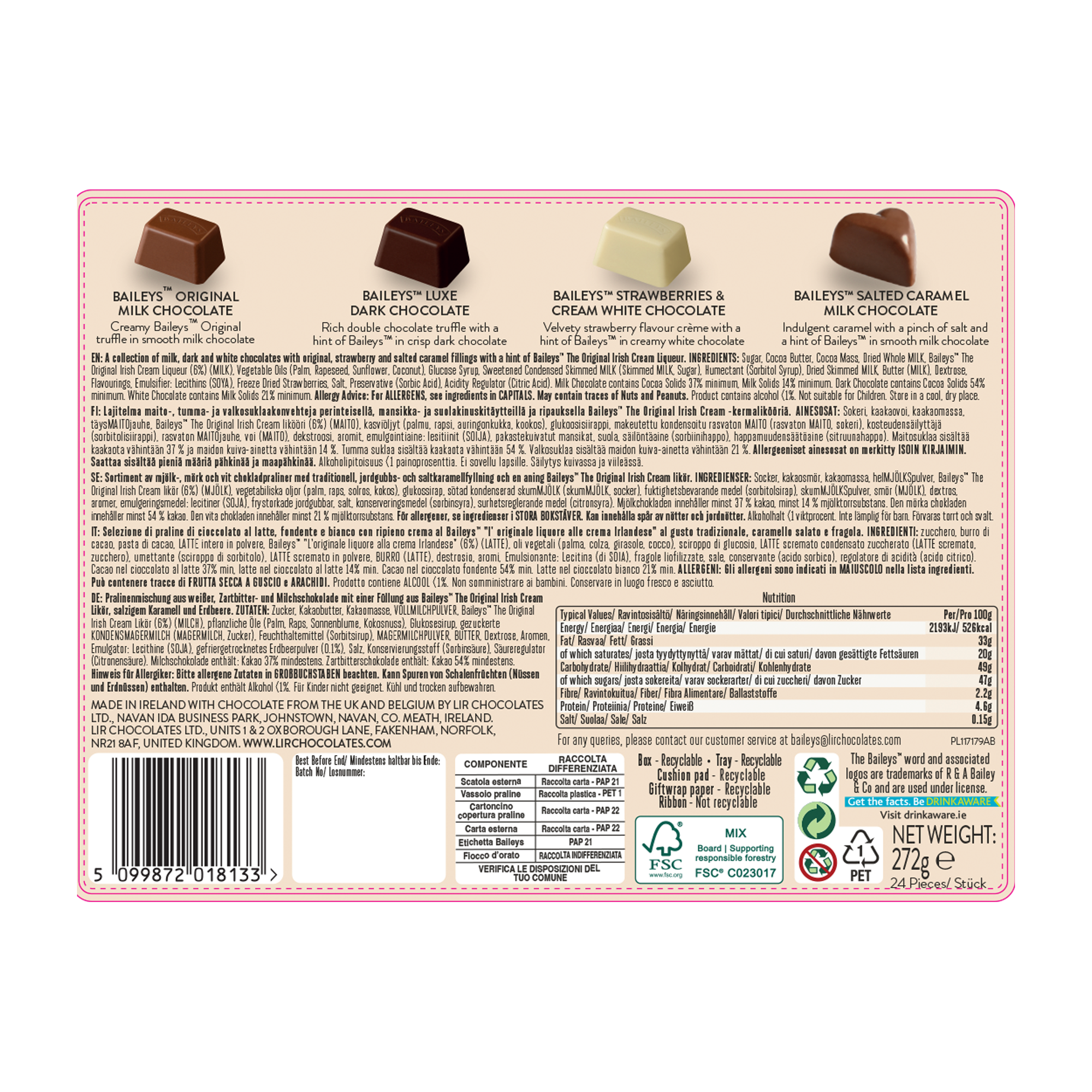 @BAILEYS GIFT WRAP BOX 8X272G