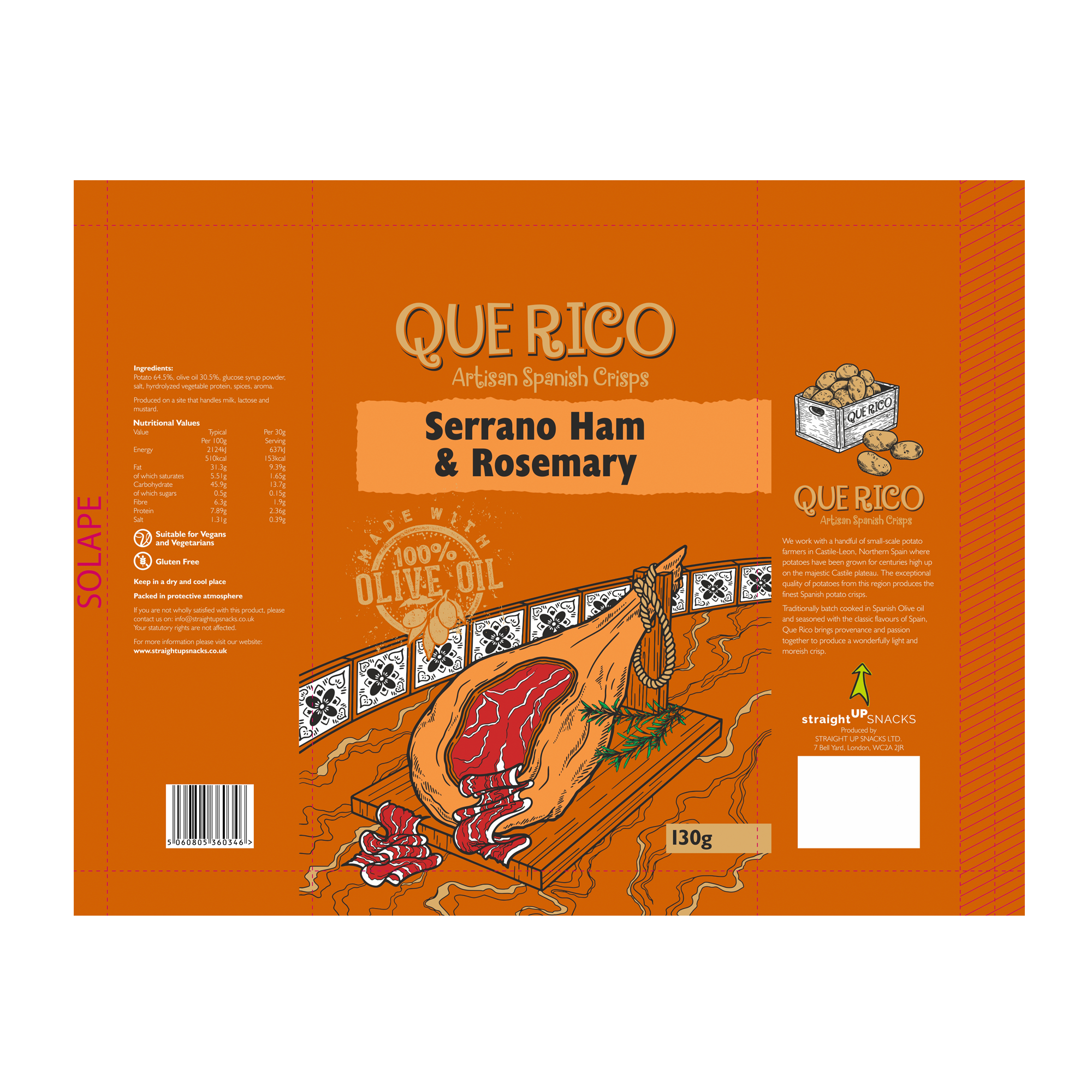 SERRANO HAM & ROSEMARY 10X130G