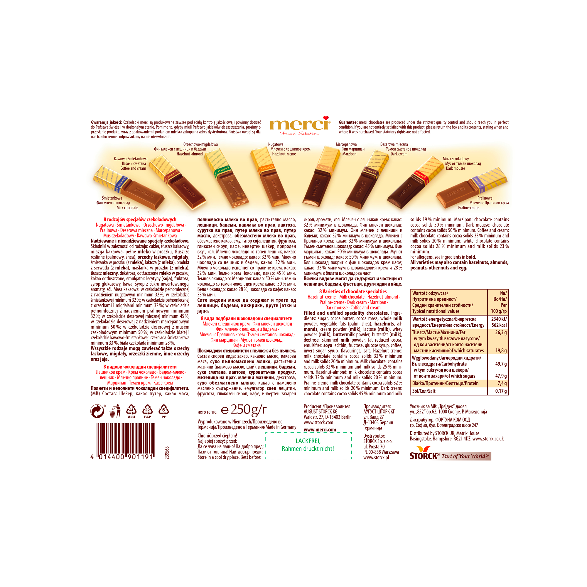 MERCI FINEST MILK/DARK SELECTION HEART SLEEVE FSDU