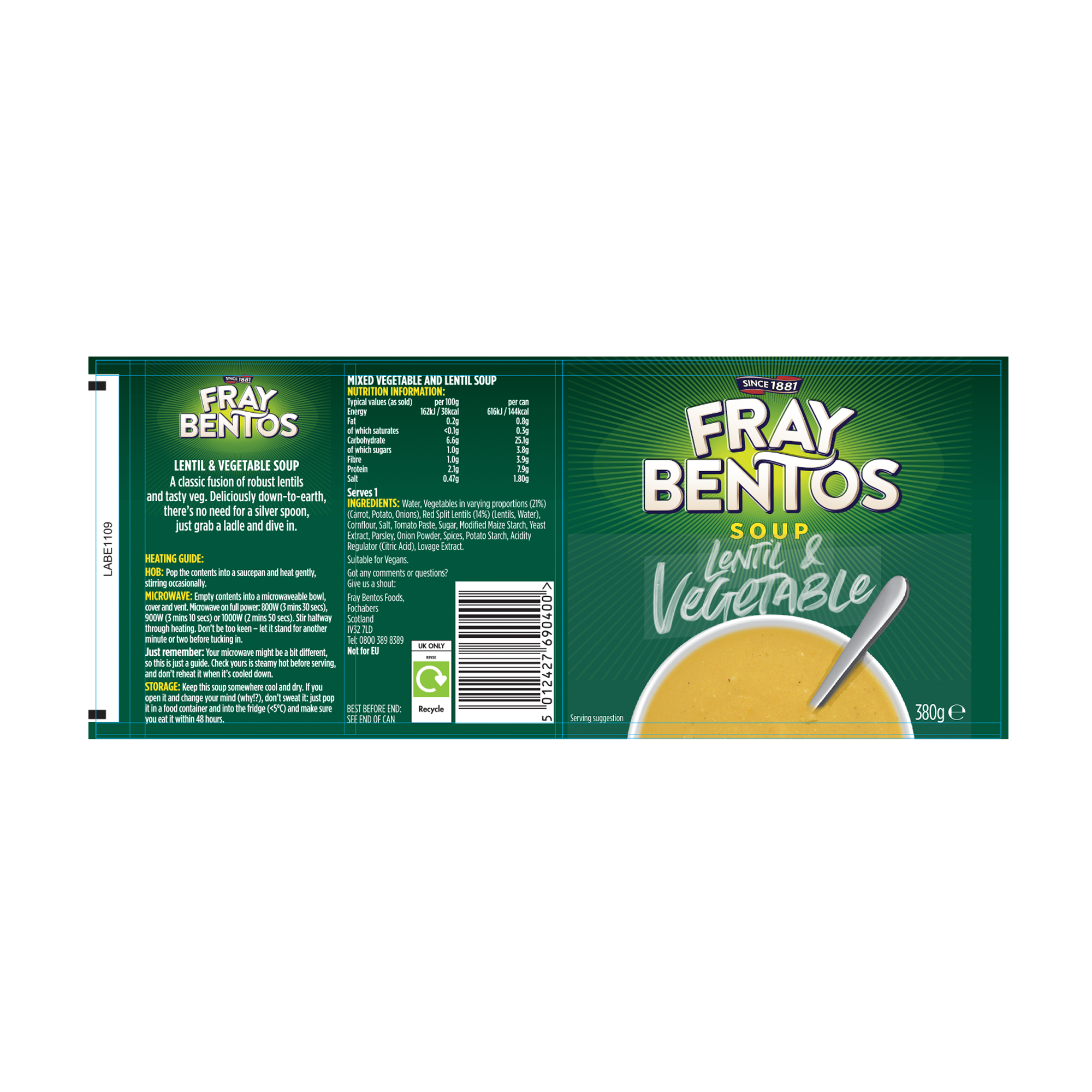 LENTIL&VEG SOUP 12X380G LENTIL&VEG SOUP 12X380G