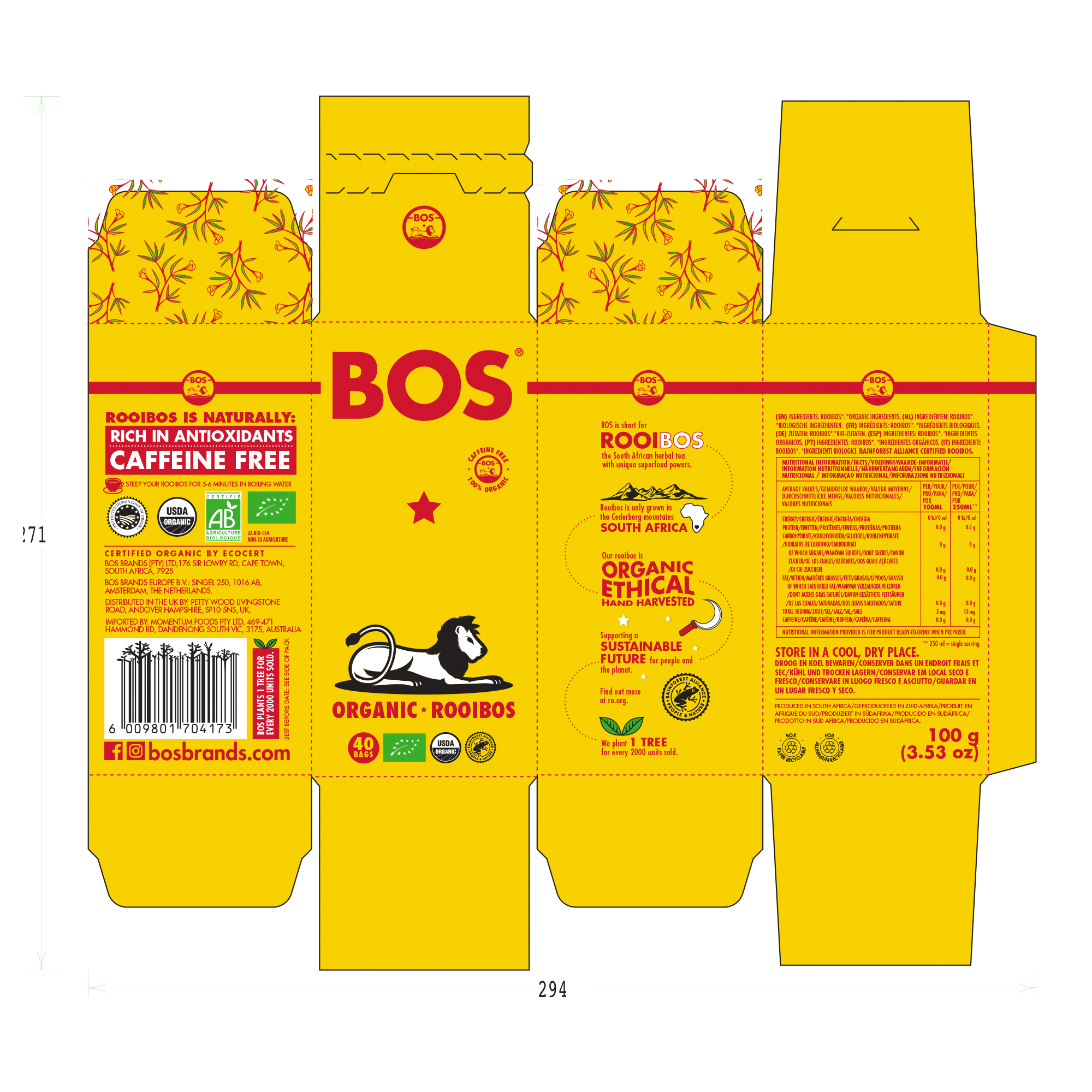 ORGANIC ROOIBOS TEA 40 TEA BAGS