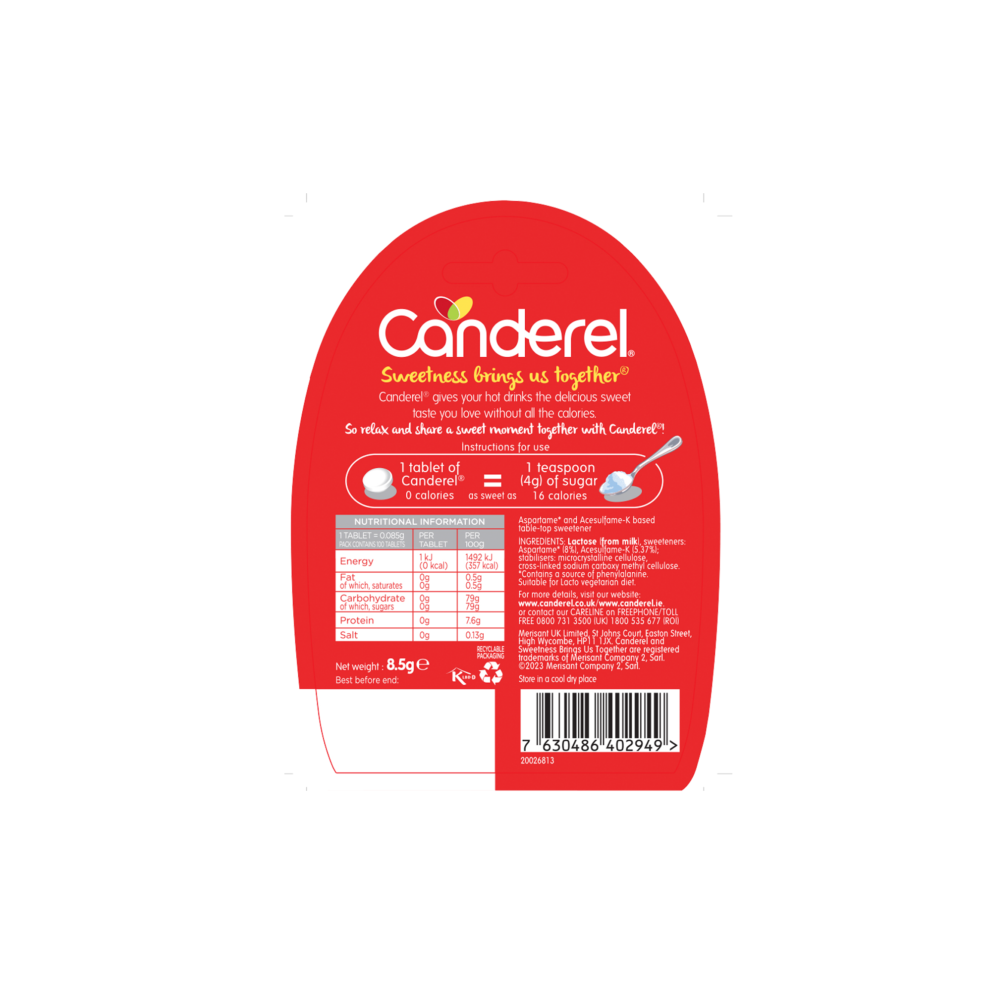 CANDEREL PMPœ1.49 TABLETS 10X100'S CANDEREL PMPœ1.49 TABLETS 10X100'S