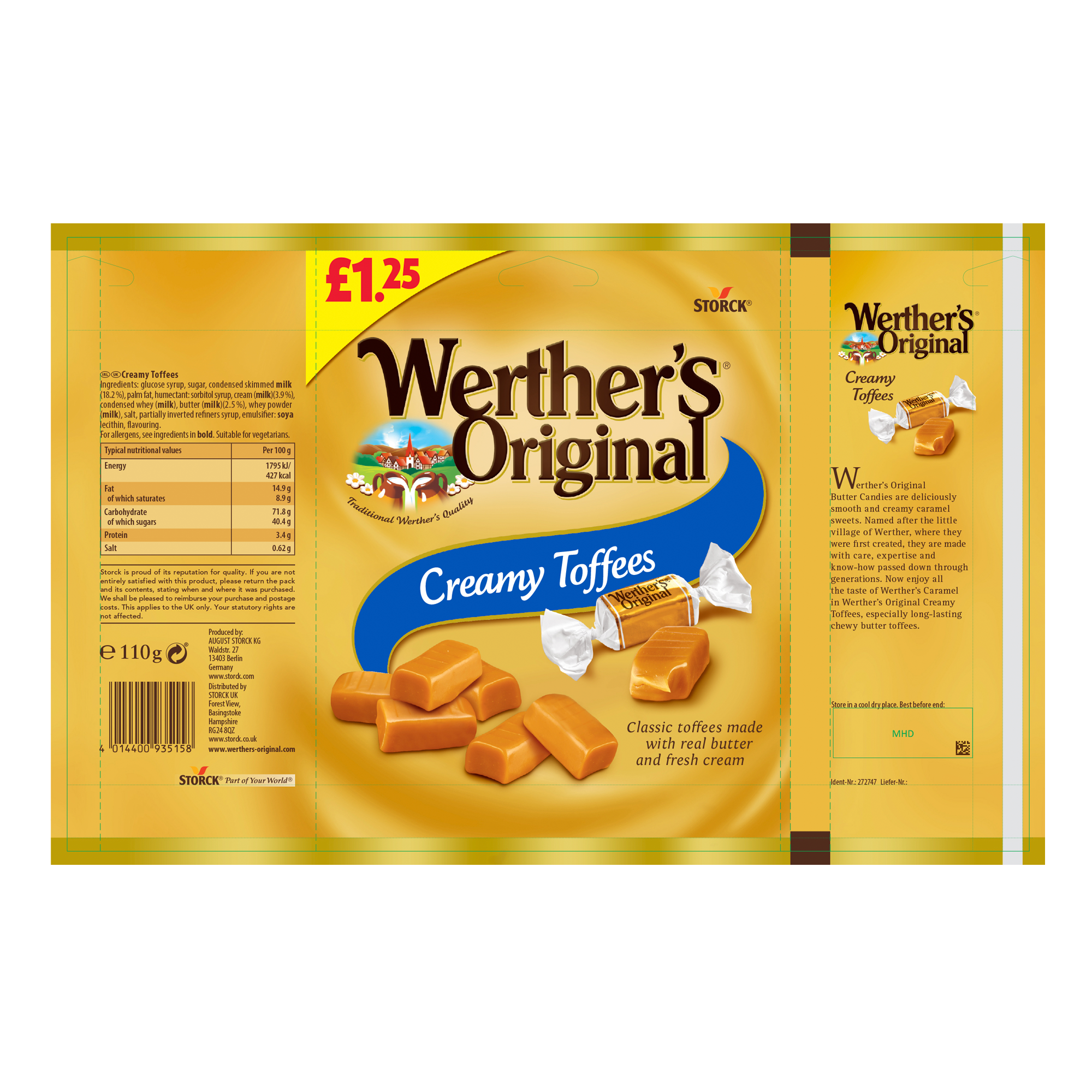 CREAMY TOFFEES PMP œ1.25 12X110G